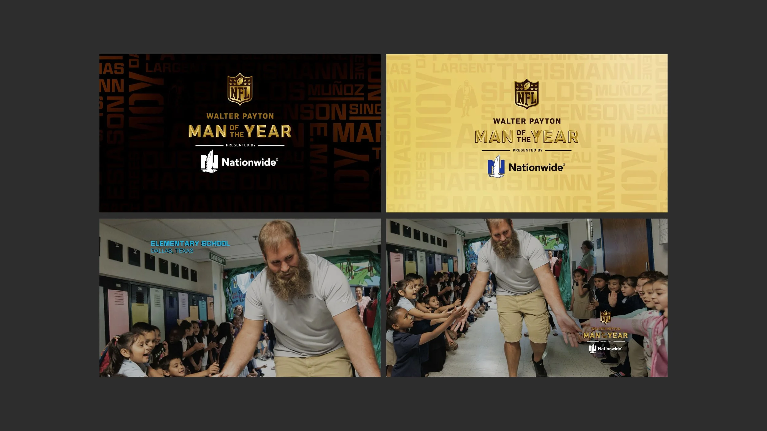 Tony Meister, design, Walter Peyton, man of the year, broadcast graphics