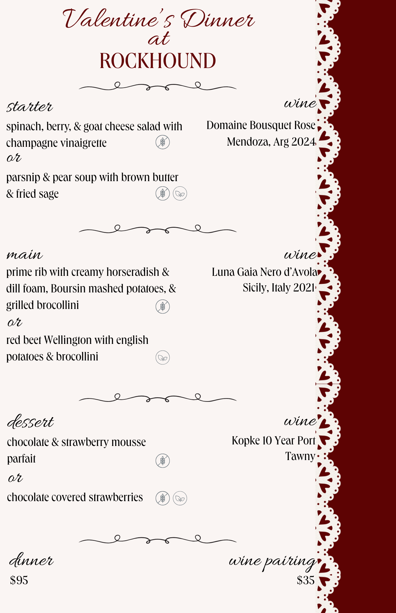 Valentine's Dinner at Rockhound