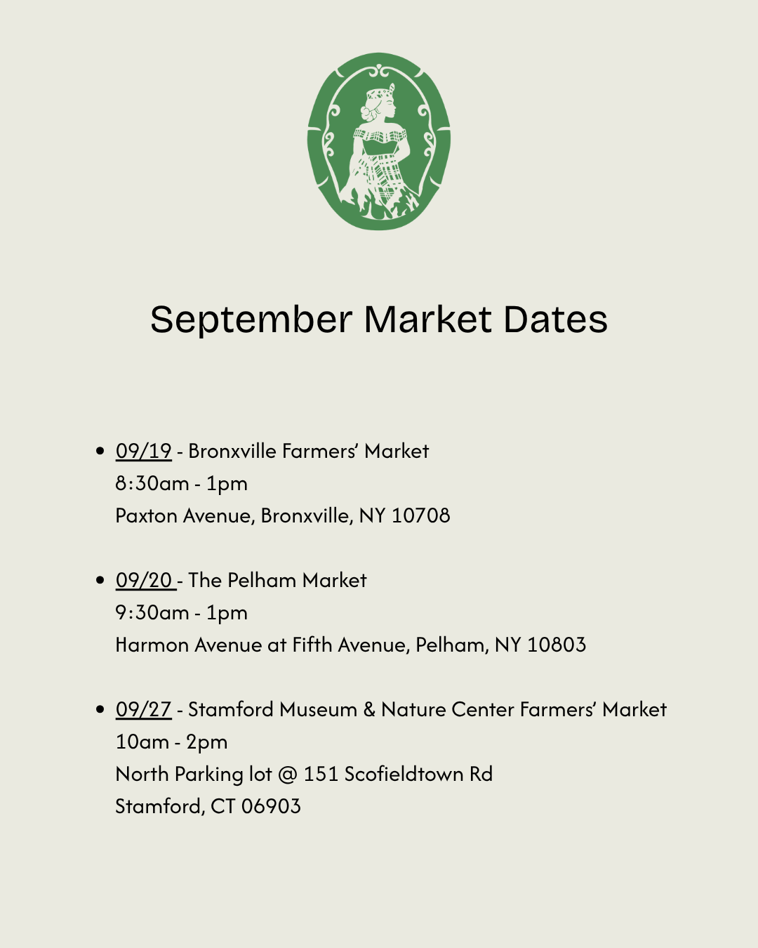 Fleur Piton September 2026 Market Schedule