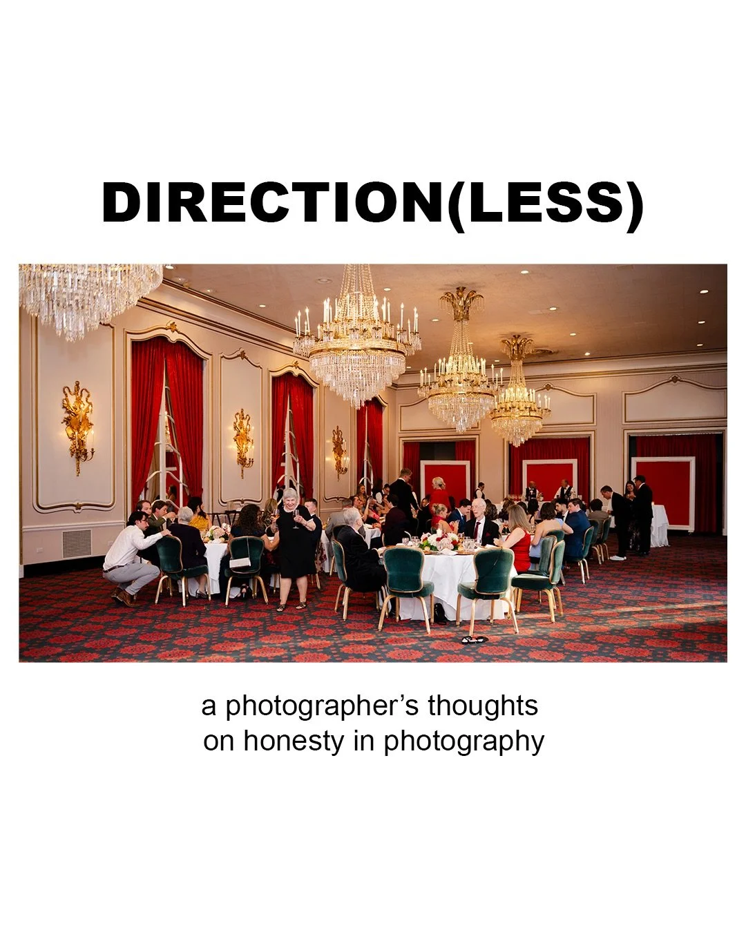 Modern wedding photography often encourages control. Controlled environments, cleaning up messes, perfect poses.

But I&rsquo;m choosing more and more to let go of all of that in favor of something more honest.