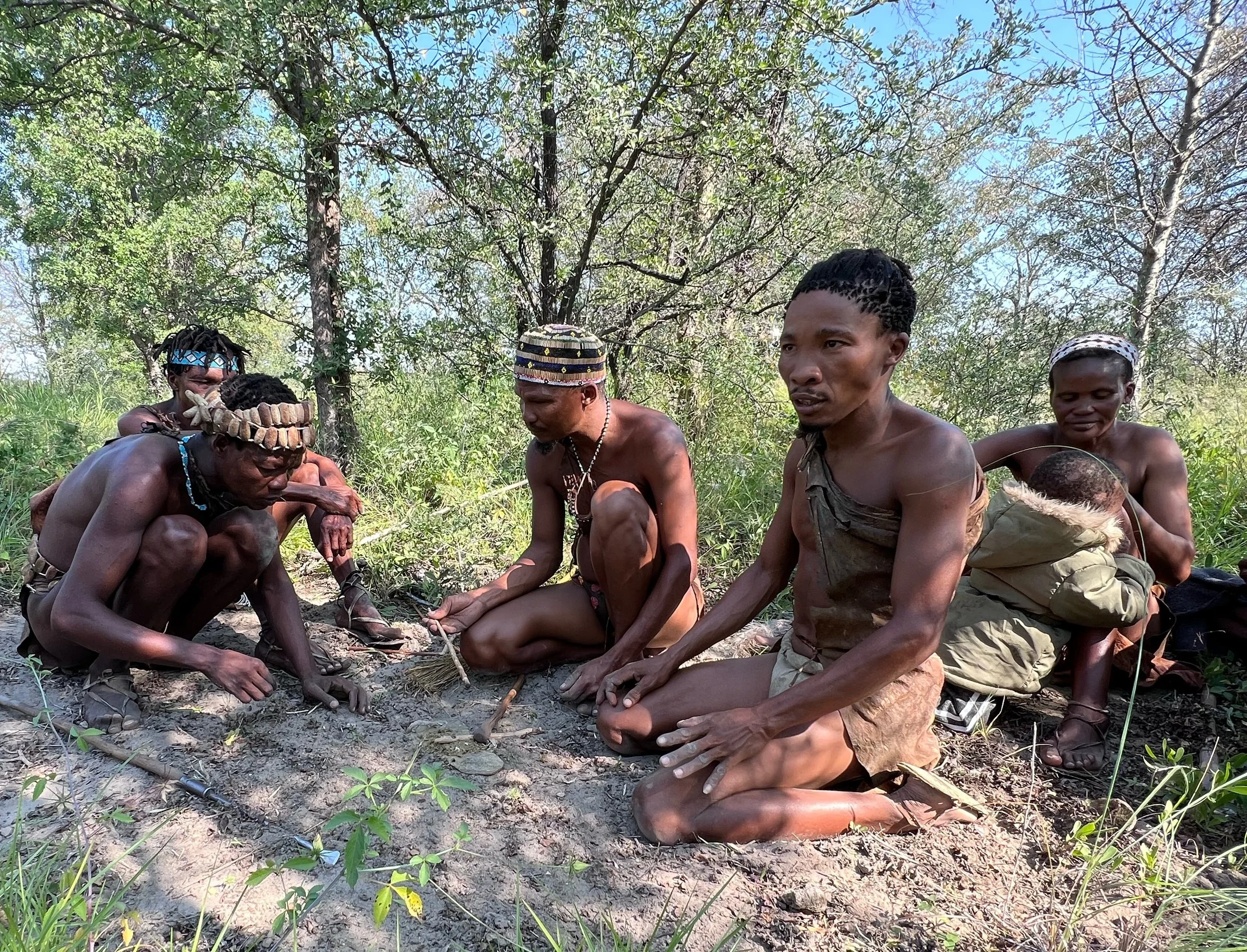 A group of San bushmen in Makgadikgadi