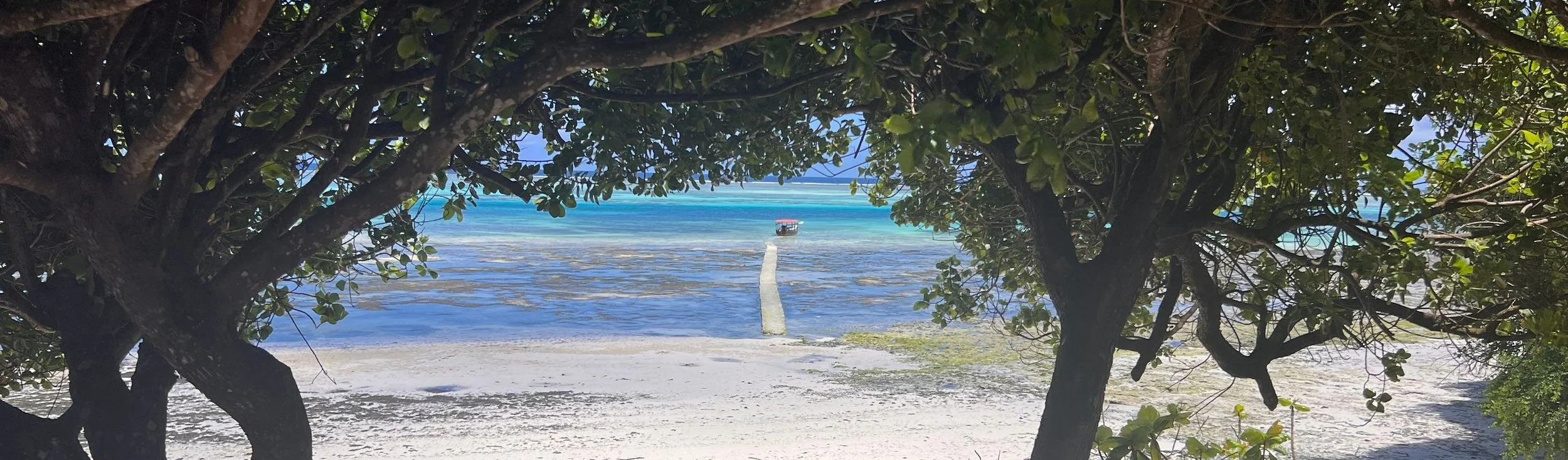 a boat on a blue sea