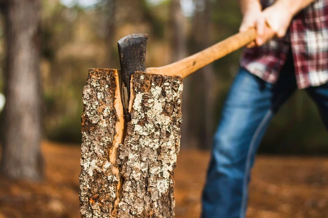 Man chopping wood