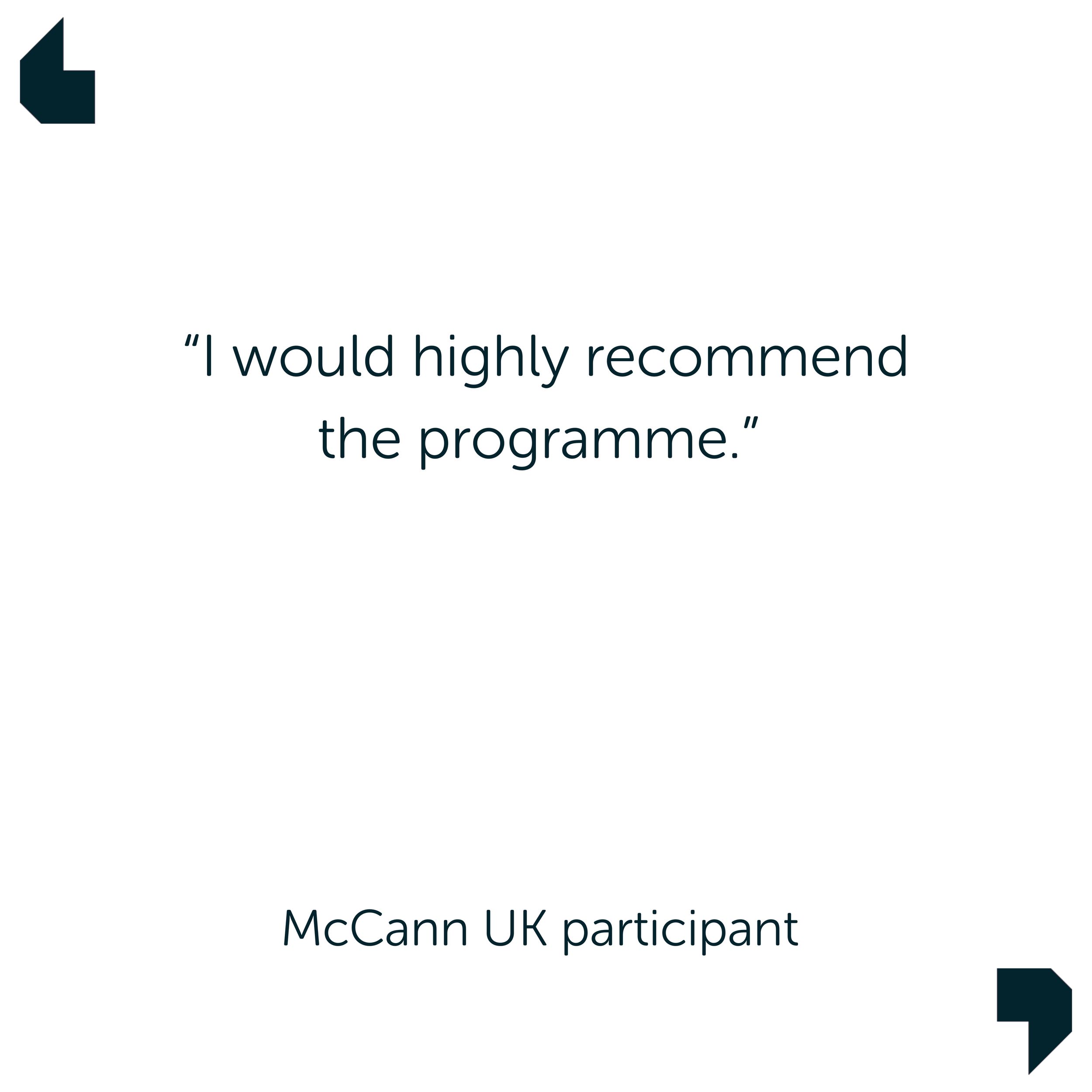 McCann UK testimonial for the Academy of Relationship Management training