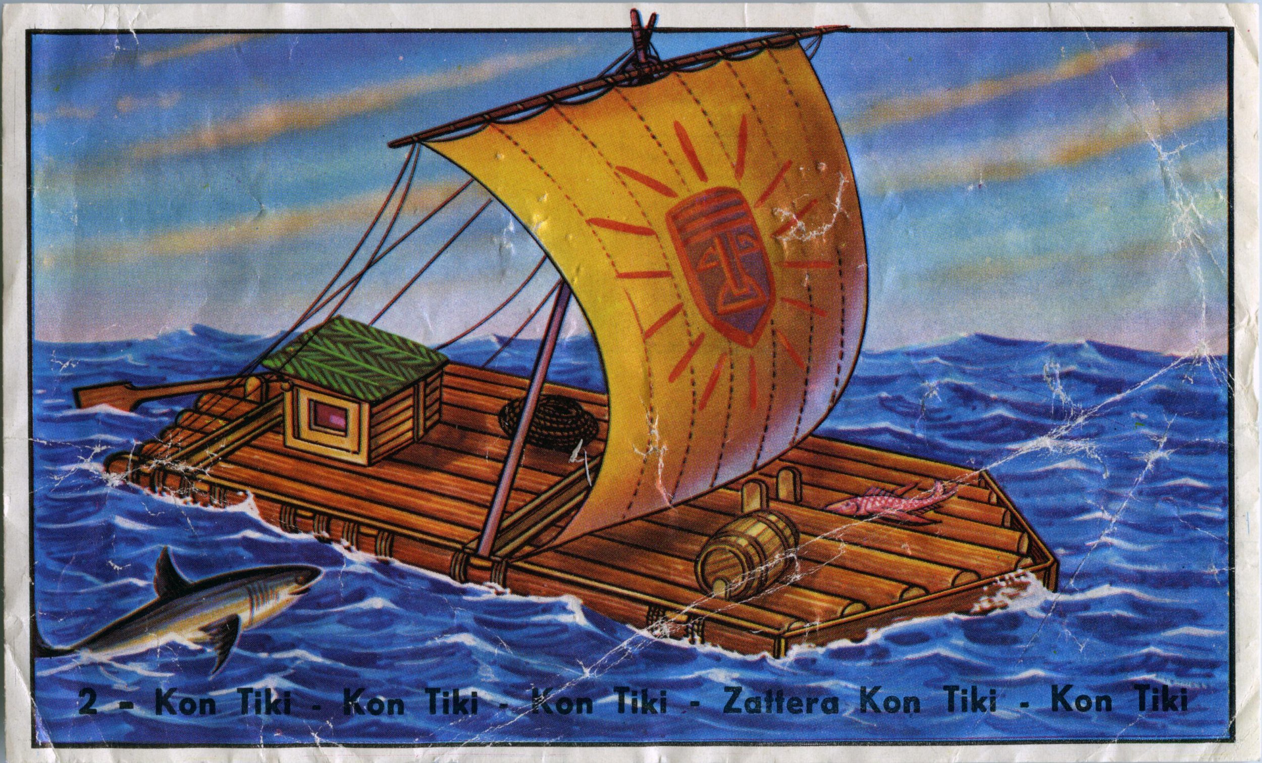 Illustration of the Kon-Tiki raft in the set