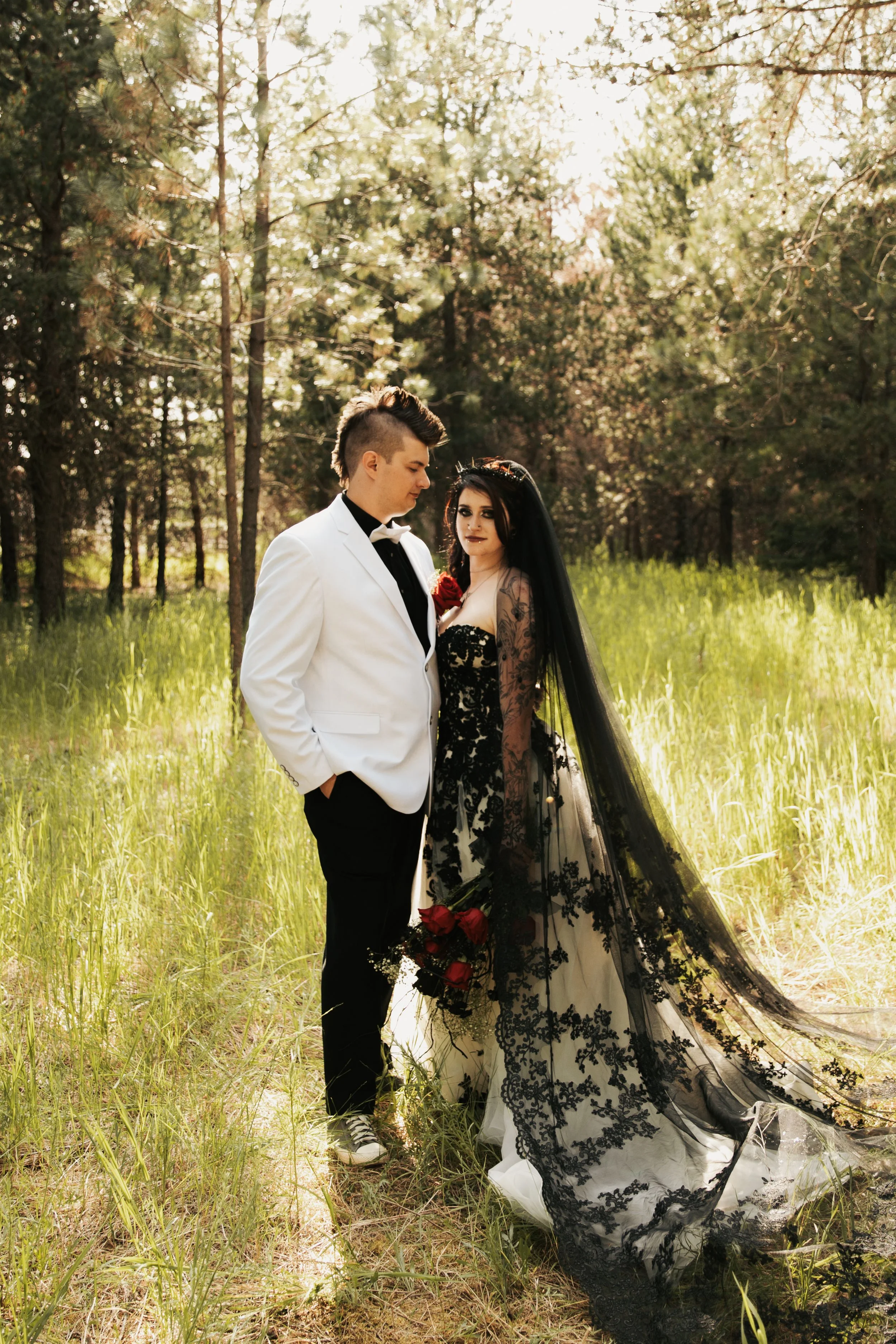 Athol Idaho wedding. Gothic wedding.