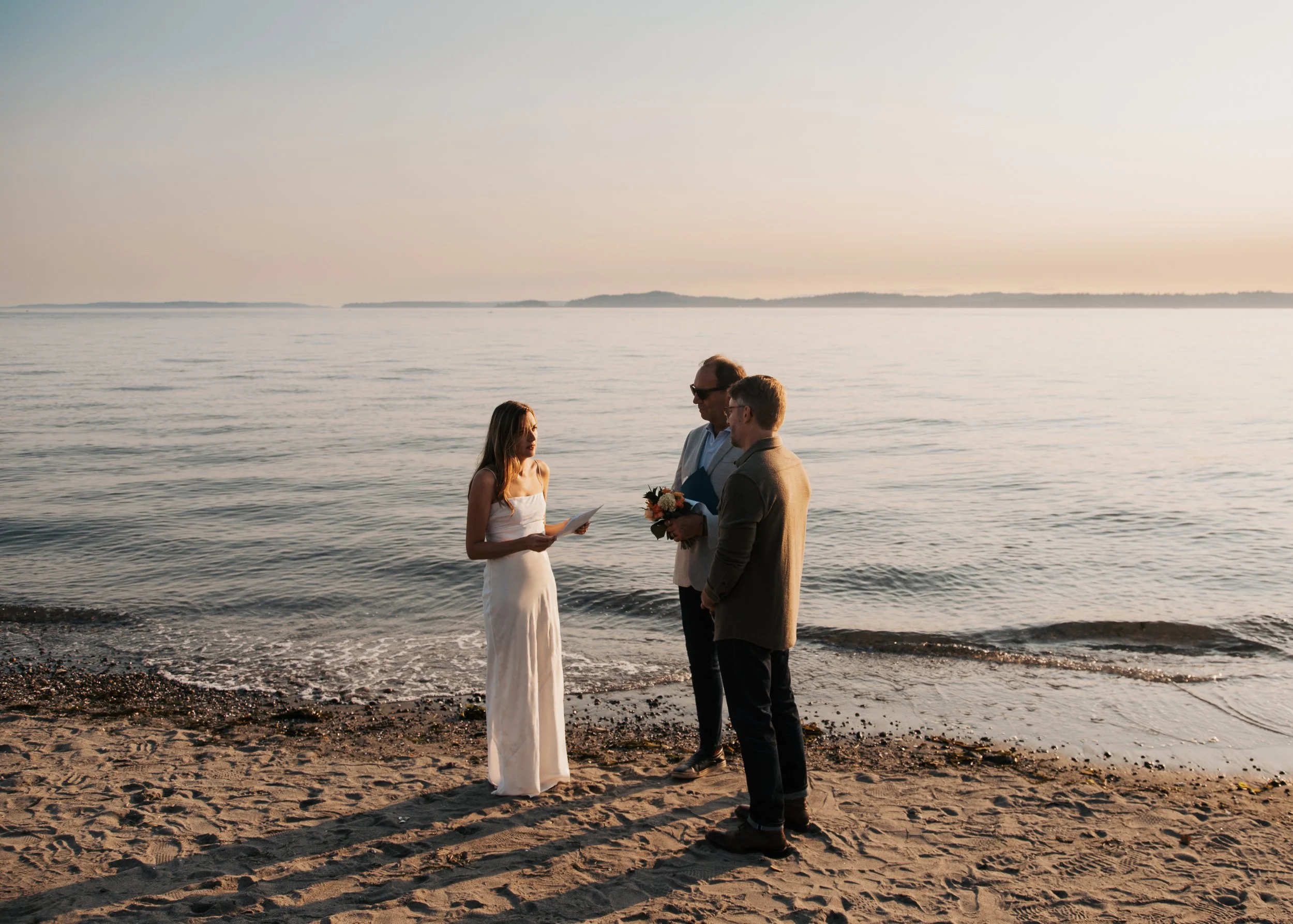 Discovery Park Beach Lighthouse elopement