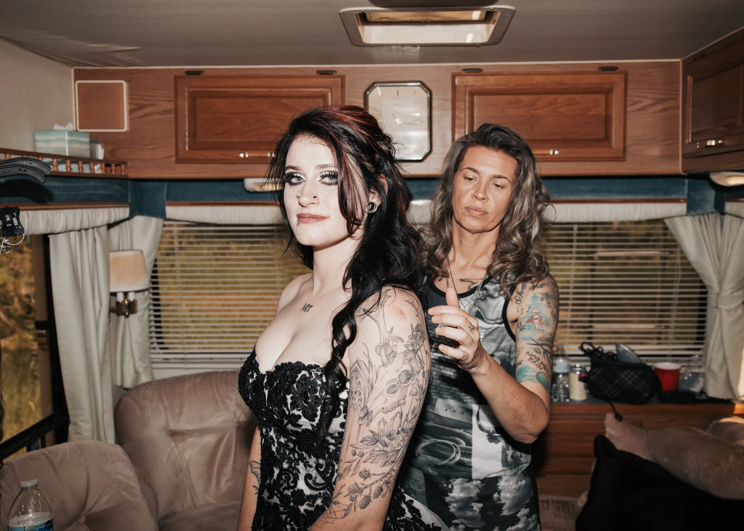 Getting ready wedding photo