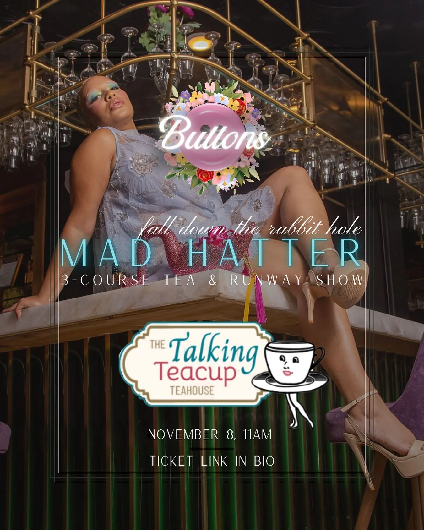 There is ONE WEEK LEFT to get your tickets for this spectacular event! A fashion show AND a 3-course tea in one!

This is a chance to see my #buttons wonderland collection up close after it was on the runway in Philly and London @philly_fashion_week 