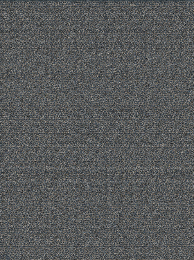 A textured, multicolored carpet with shades of blue and beige.