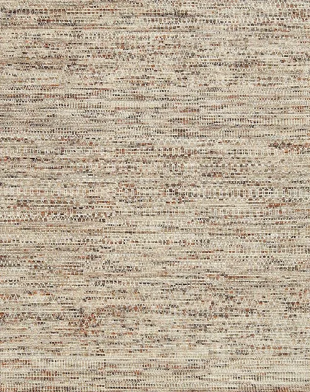 Close-up of a textured beige and brown woven fabric or carpet.