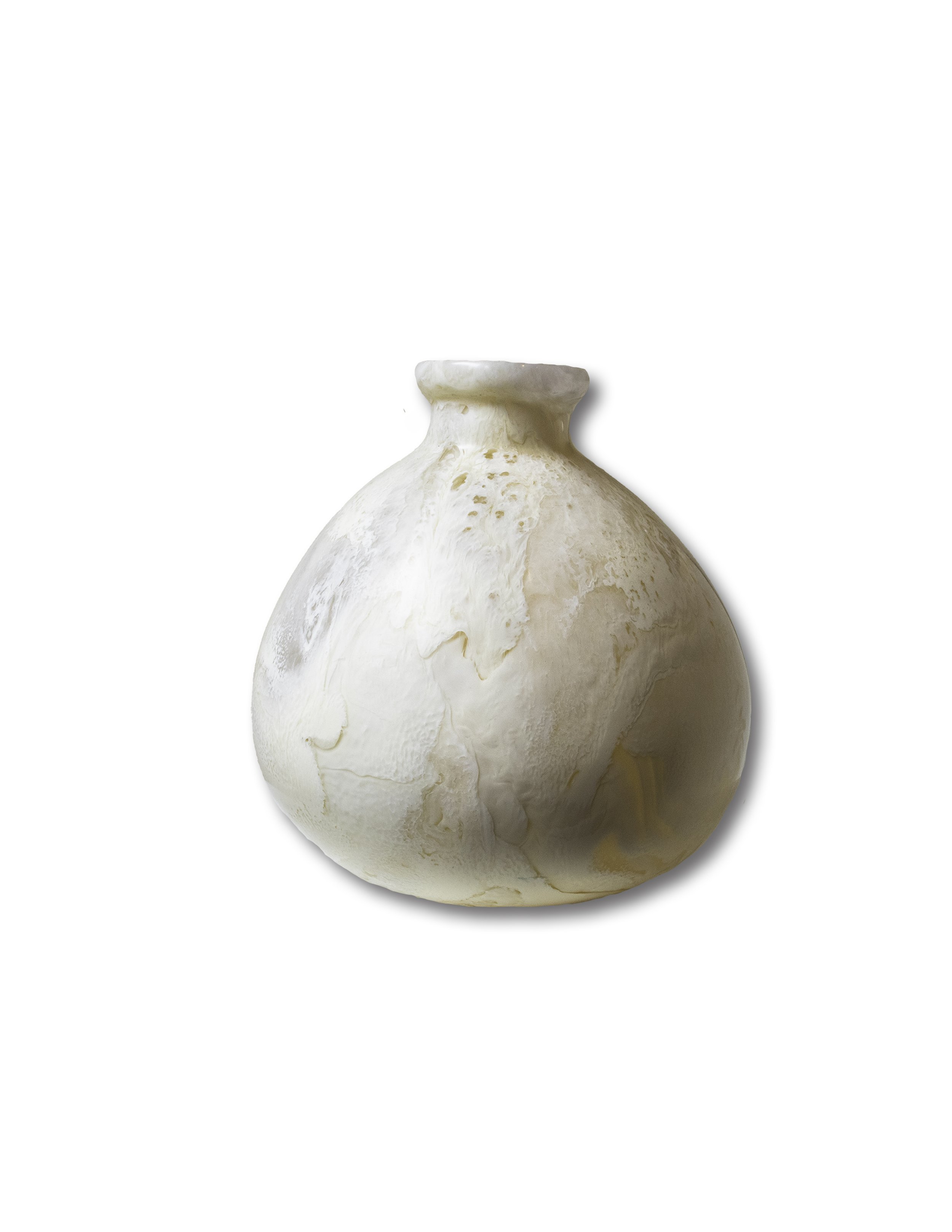 White Resin Short Vase