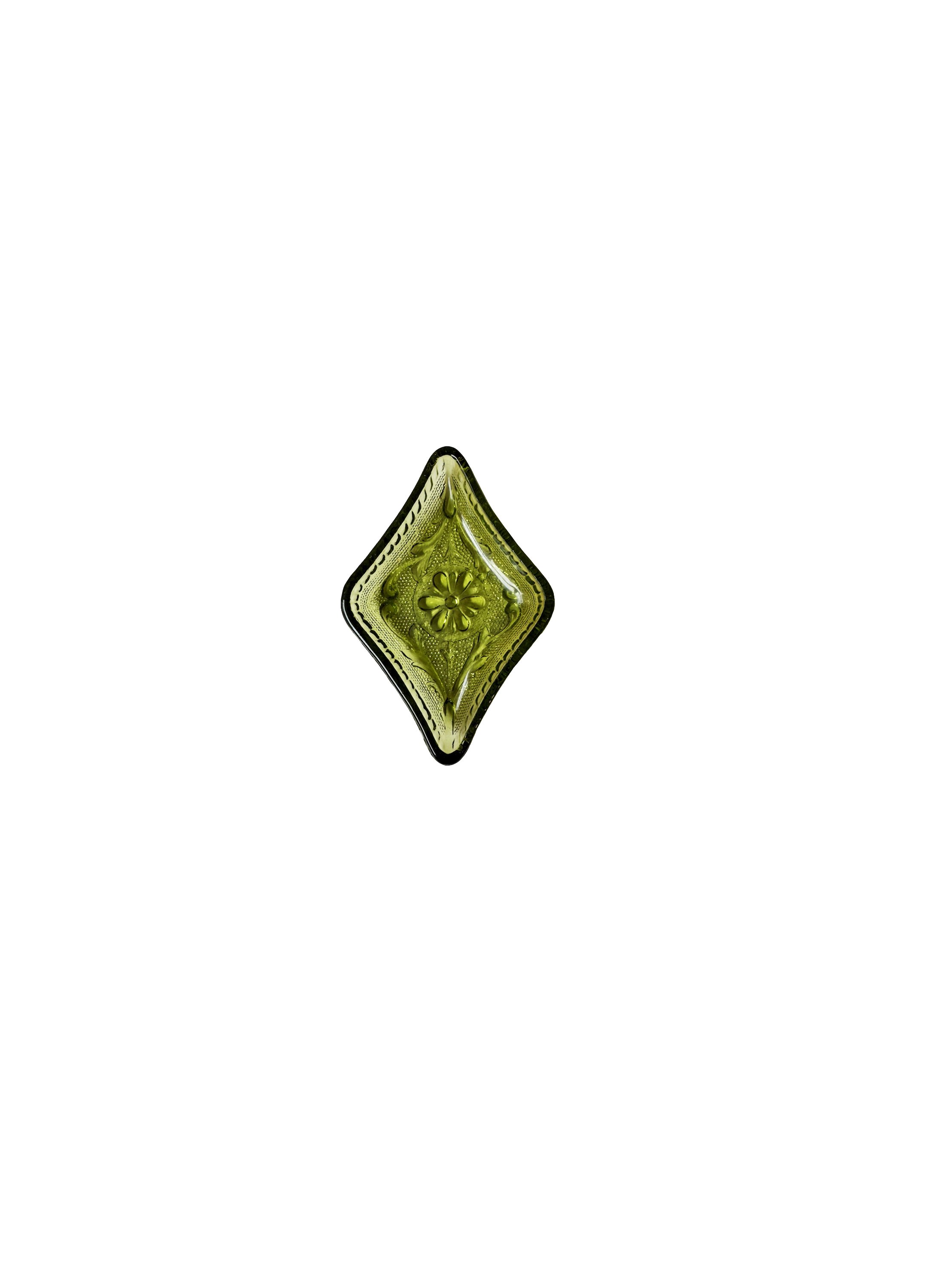 Forest Green Glass Diamond Dish 1.jpg