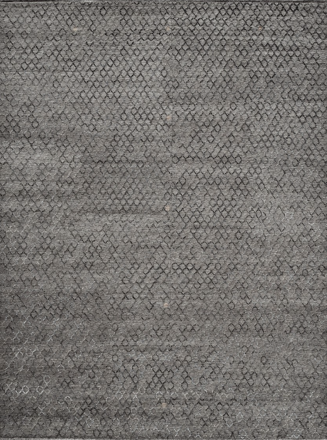 Close-up of a textured grey fabric with a diamond pattern.