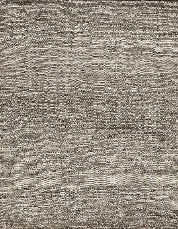 Close-up of a textured woven fabric with a pattern of interlaced threads in beige and brown tones.