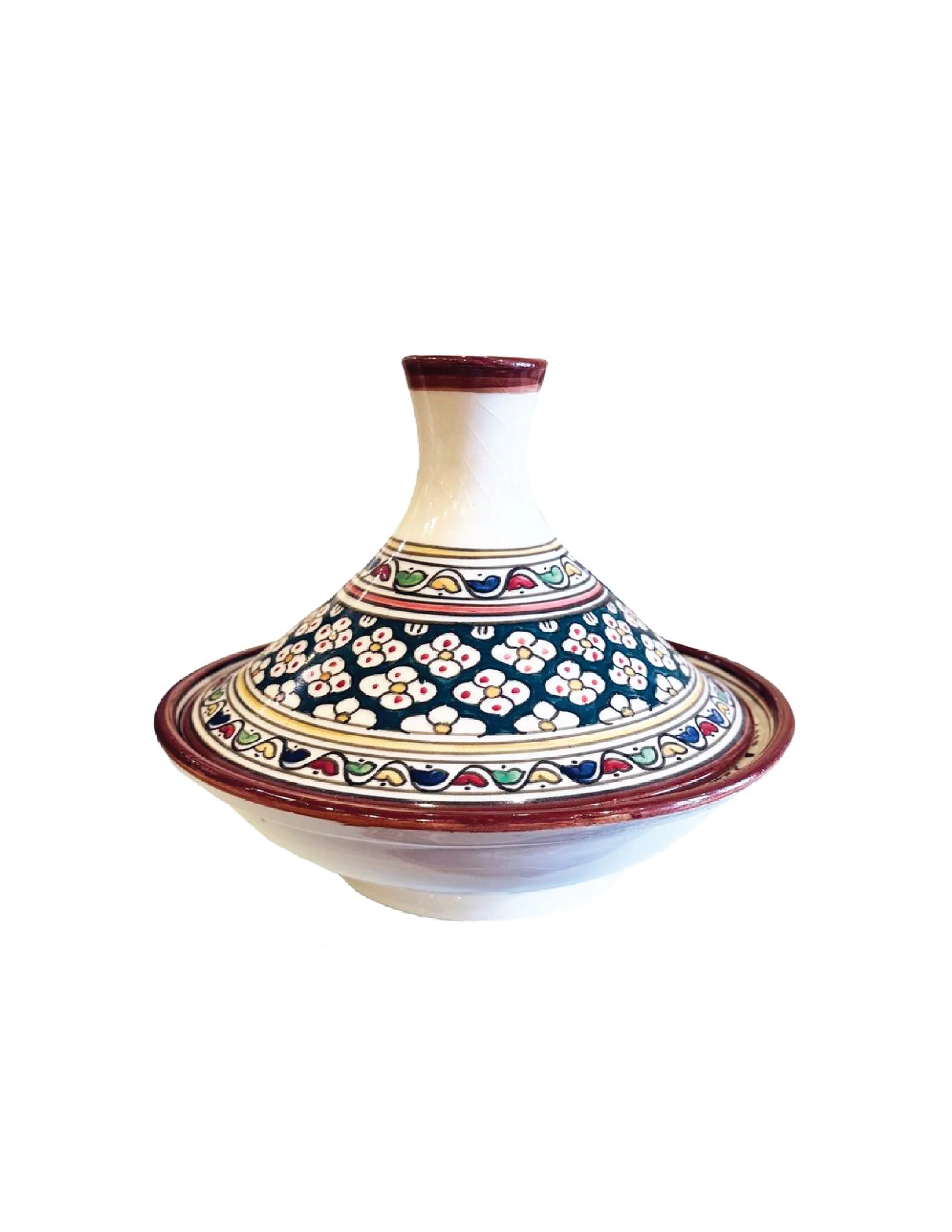 Large Floral Emerald Field Tagine