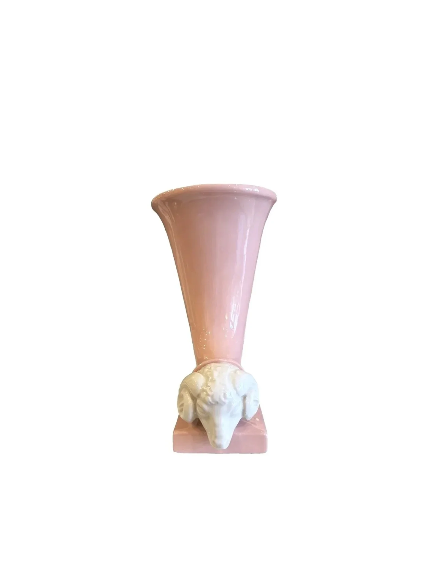 Vintage Pink Ram Vase