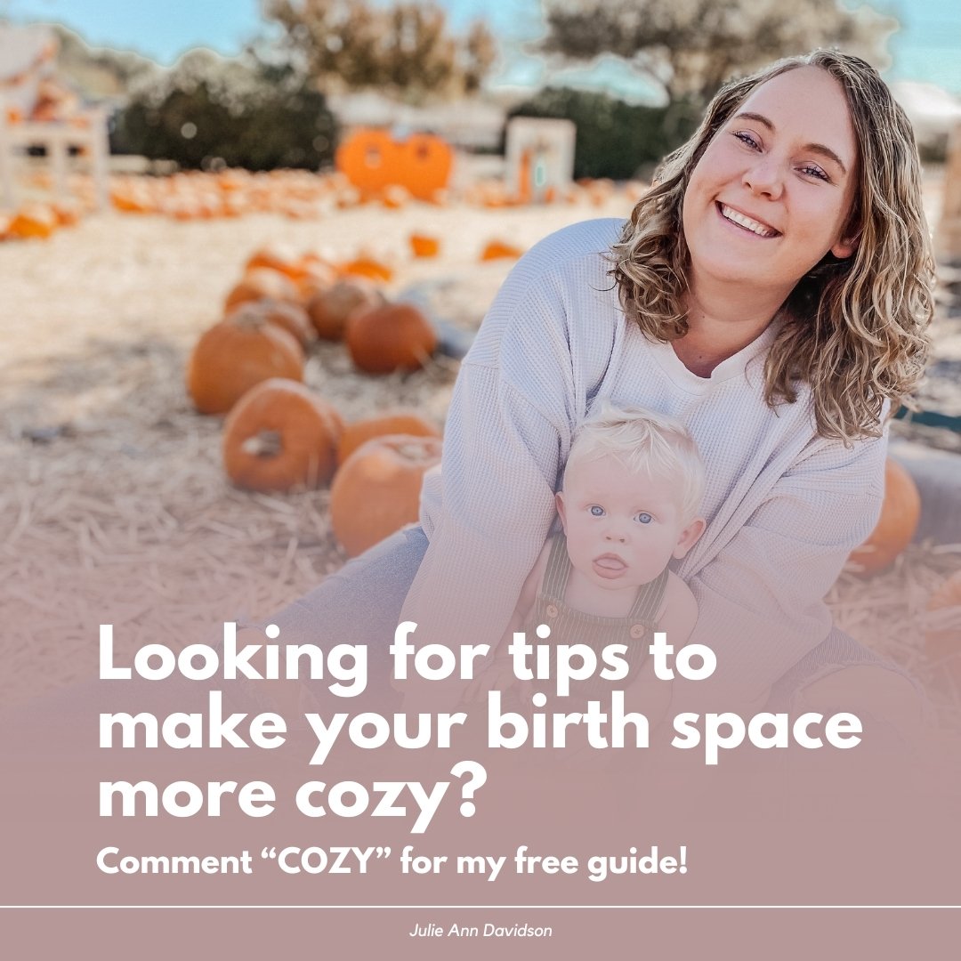 Whether you birth in a hospital, a birthing space, or your home, you will want it to be a cozy and comfortable space for your labor and recovery. Comment COZY below for my free guide on creating a cozy birth space!