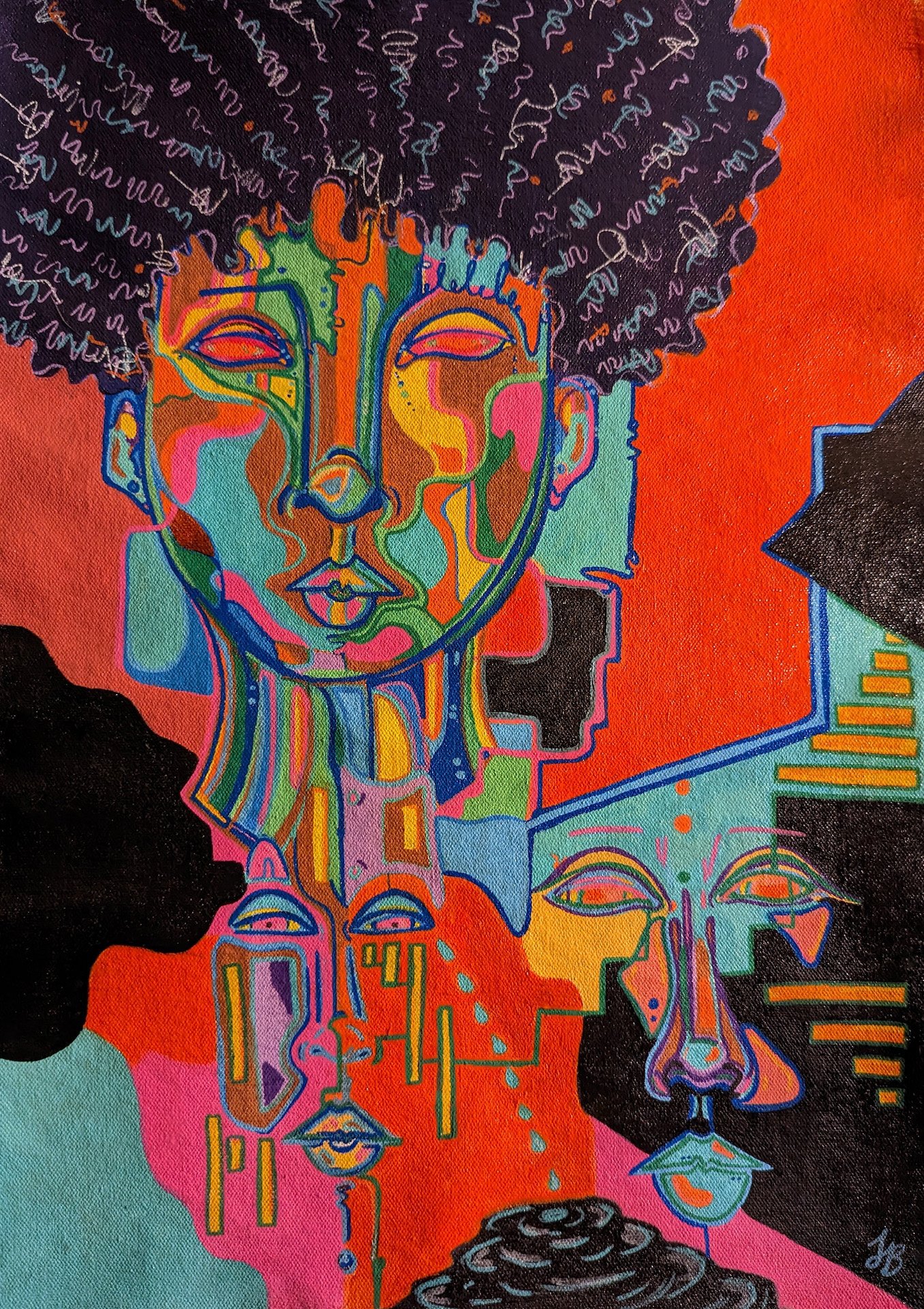 "By Design" - Posca paint markers on canvas - 2022