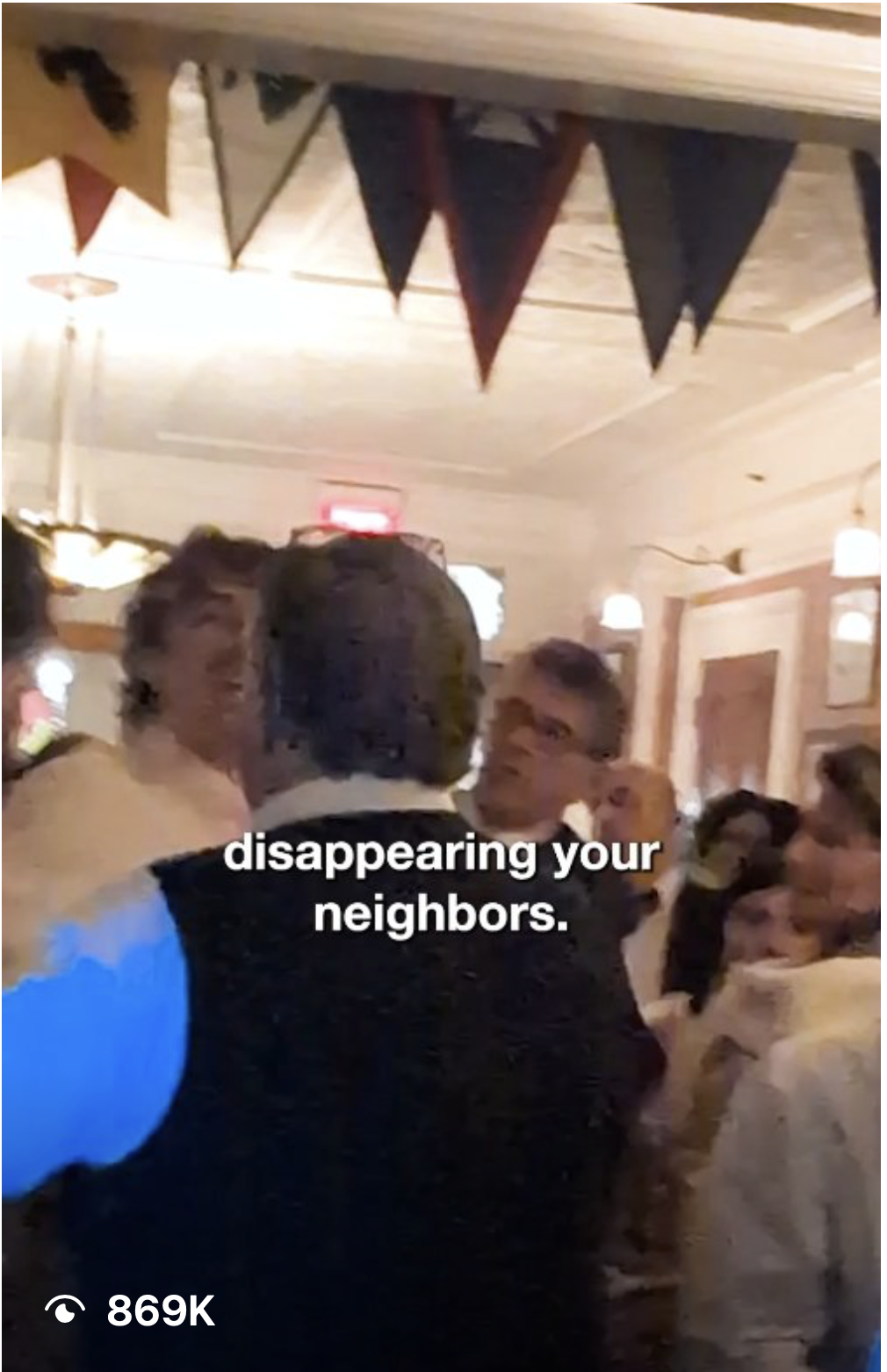 Climate activists disrupt $1000-a-meal restaurant in the Hamptons to speak out on support for pro-ICE politicians.