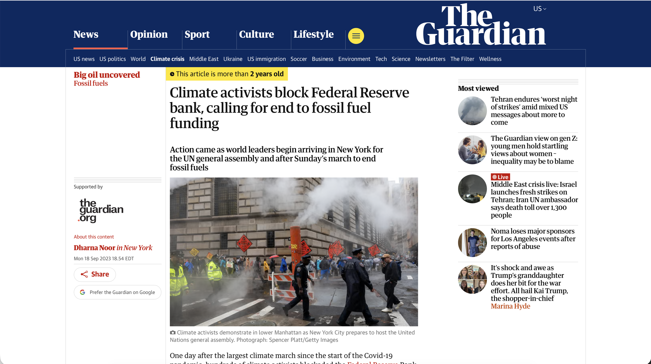 Guardian coverage of mass civil disobedience against the Federal Reserve.