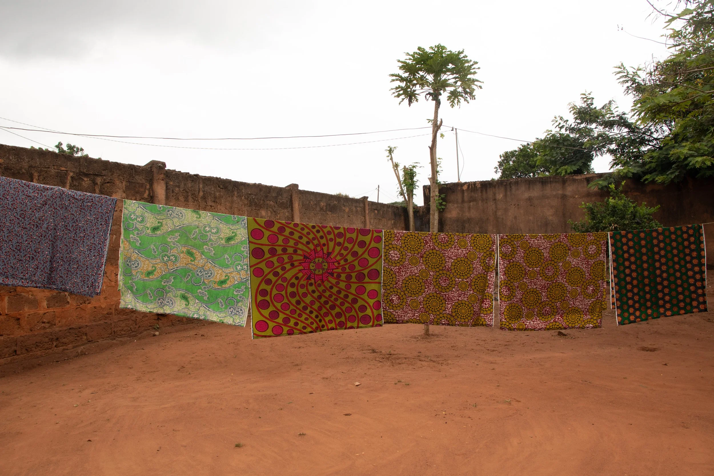 Fabrics out to dry in Dada's compound, August 2024.