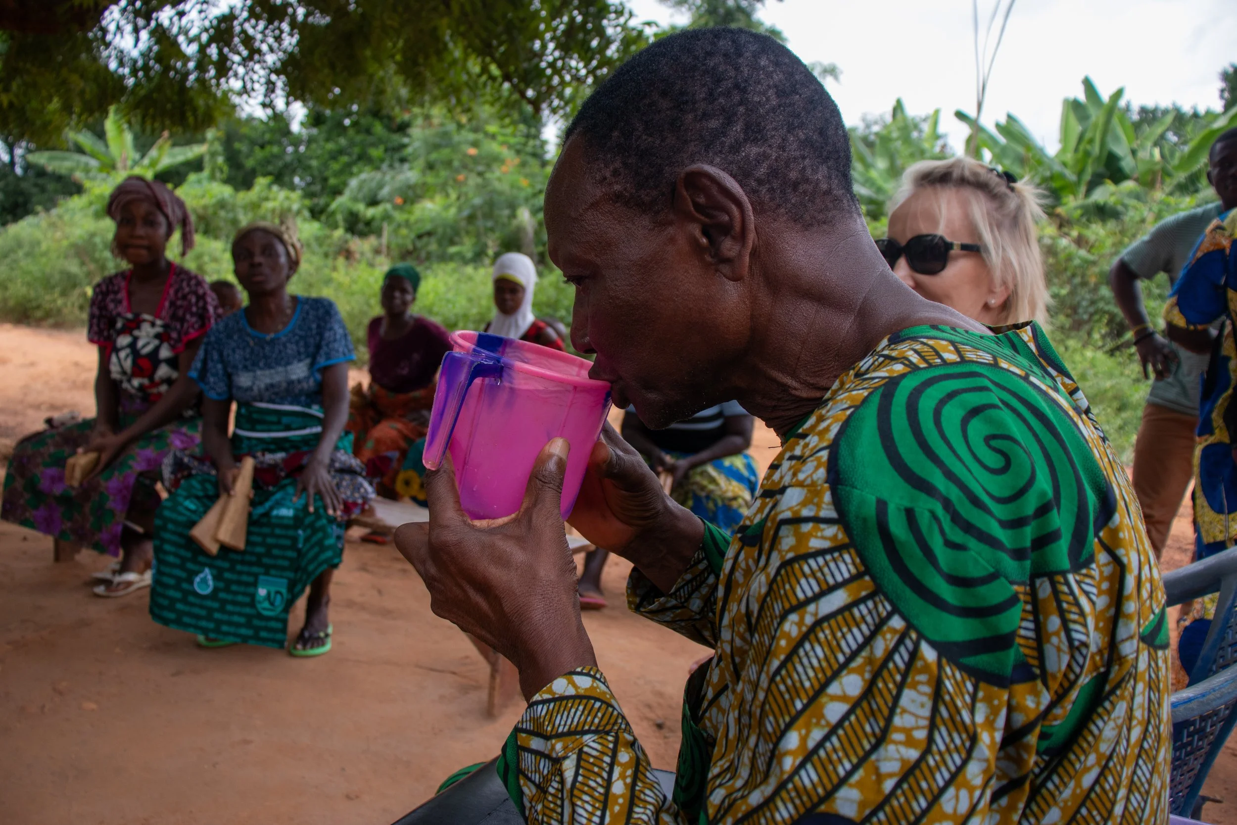 It is customary for visitors to drink water offered to them after a member of the group takes the first sip, August 2024. 