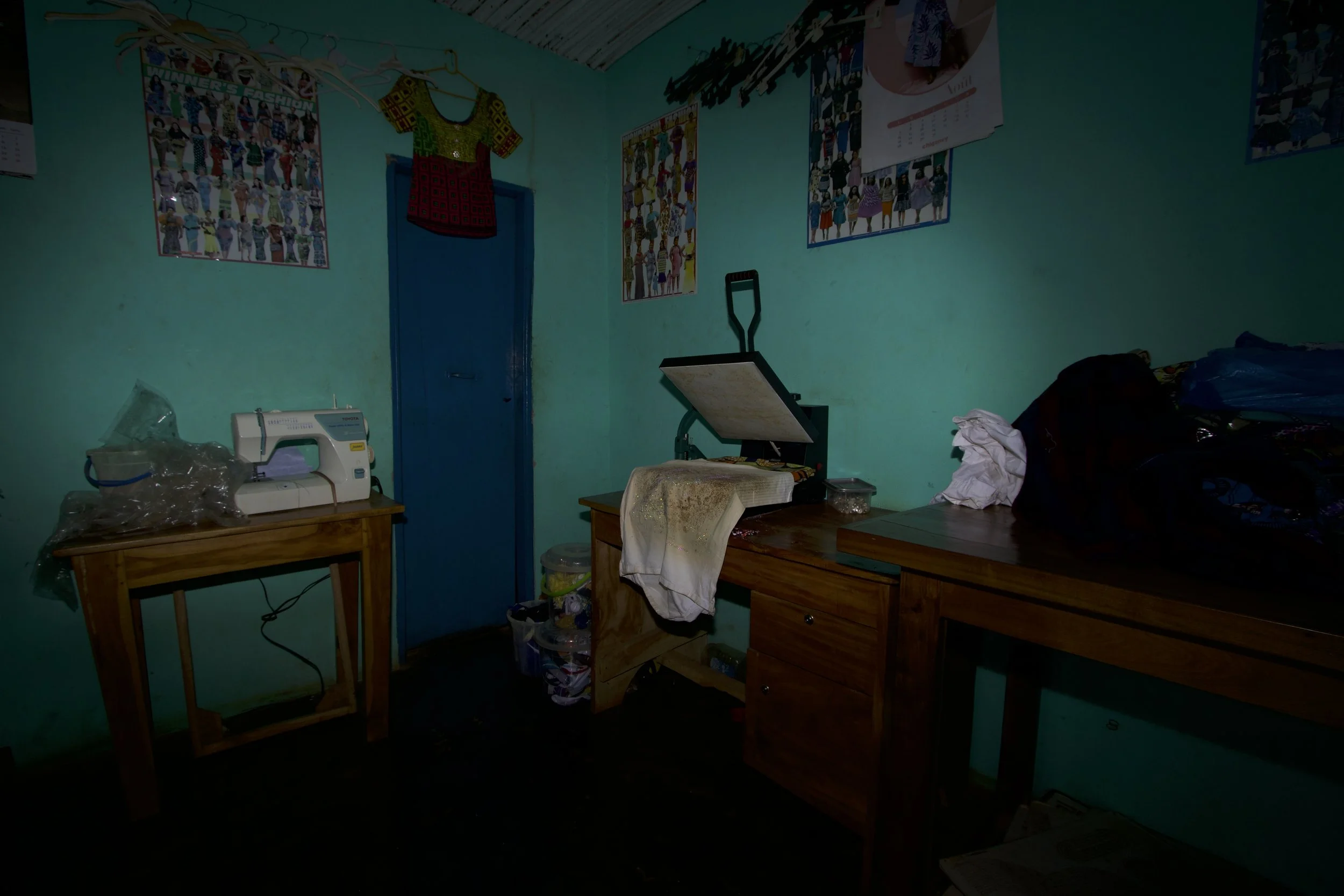 Inside the workshop for seamstresses, August 2025. 