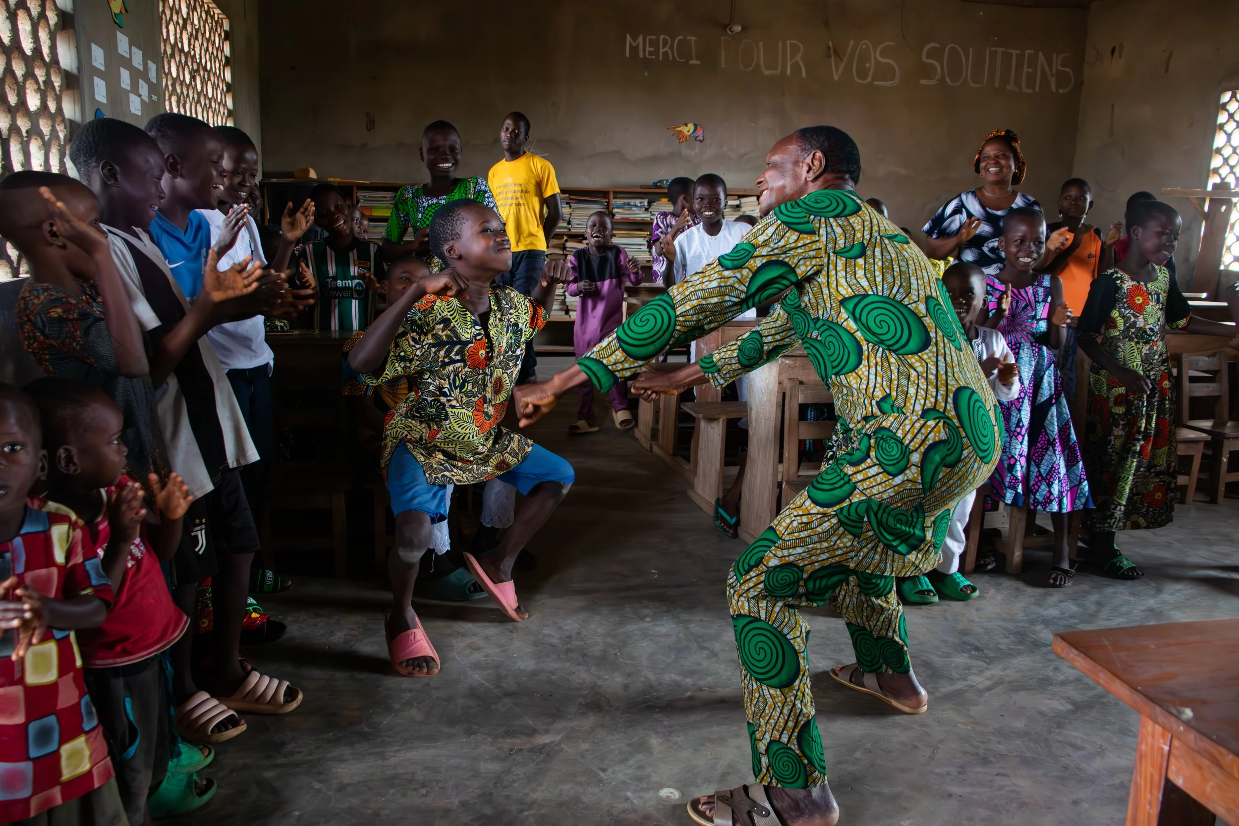 Kantos and one of the children are taking over the dance floor. August 2024.