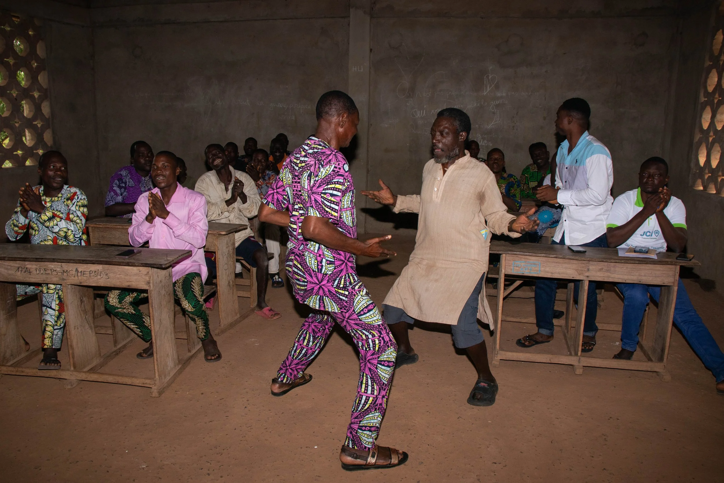 Kantos and one of the members dancing to launch the meeting, August 2024.