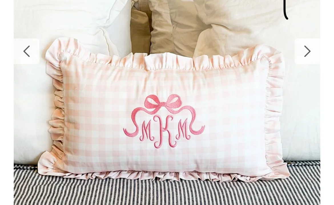 Pink Gingham Pillow Cover