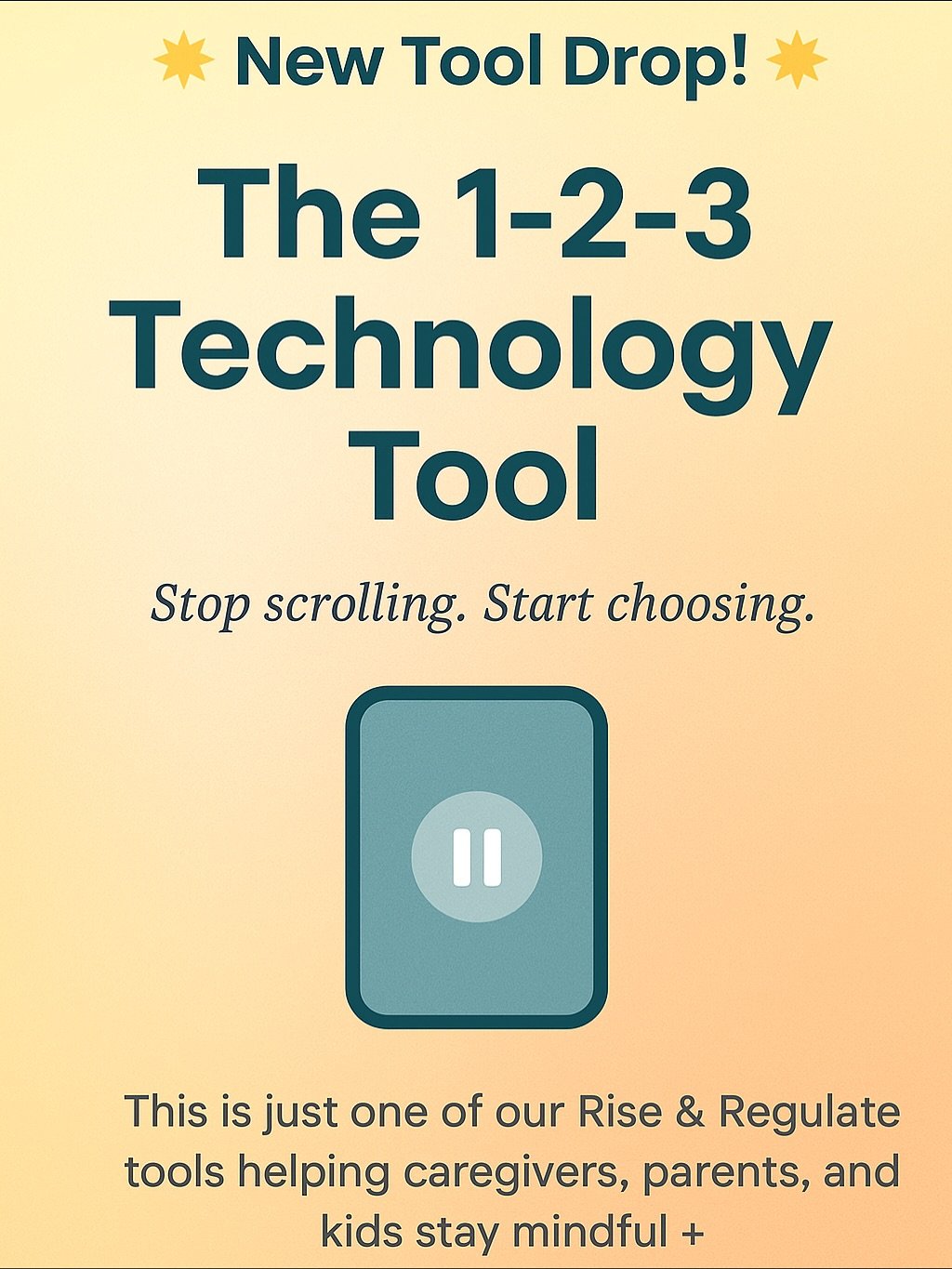 ✨ New Tool Highlight: The 1-2-3 Technology Tool ✨

Ever catch yourself reaching for your phone without even thinking? That tiny scroll turns into 10 minutes&hellip; gone.

This week&rsquo;s tool helps you pause before the scroll.
🧠 Reconnect your mi