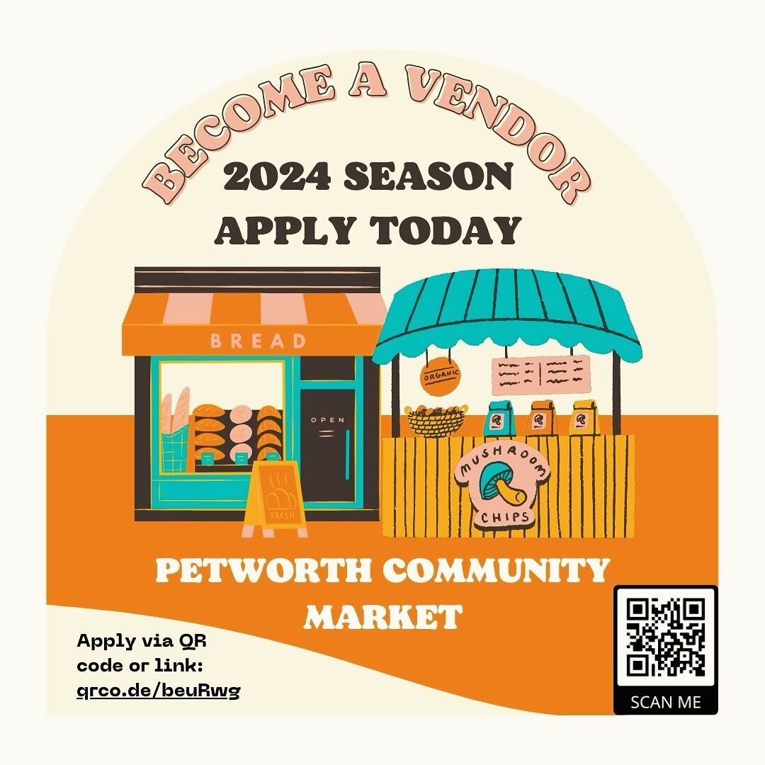 We're seeking vendors for Petworth Community Market's 2024 season! 👩&zwj;🌾 We welcome participation from regional farmers/producers who sell what they grow, raise or produce in the Chesapeake Bay watershed region, as well as prepared food producers