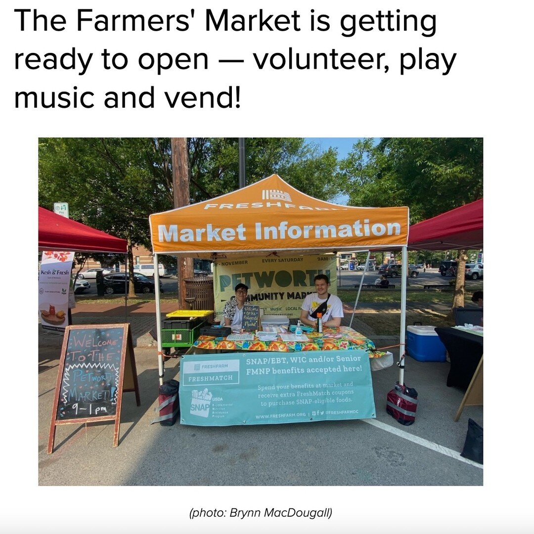 Check out our new article in @petworthdcnews! Find out how you can volunteer, play music, vend, and become a friend of Petworth Community Market. #petworthnews #petworthcommunitymarket #farmersmarket #washingtondc #petworth