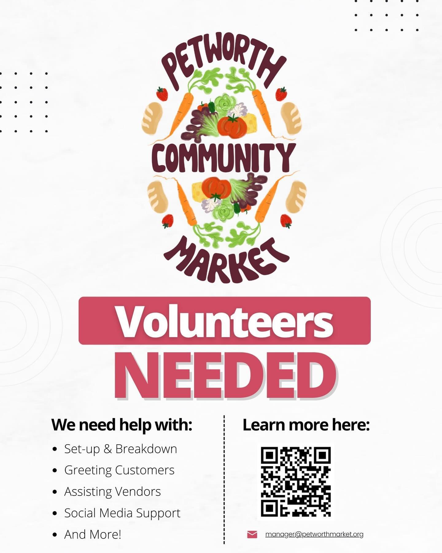 🌱🛒 Join our vibrant community at the Petworth Farmers Market! 🛒🌱
We&rsquo;re looking for passionate volunteers to help us bring fresh produce and local goods to our neighborhood every week. Whether you&rsquo;re a market regular or new to the scen