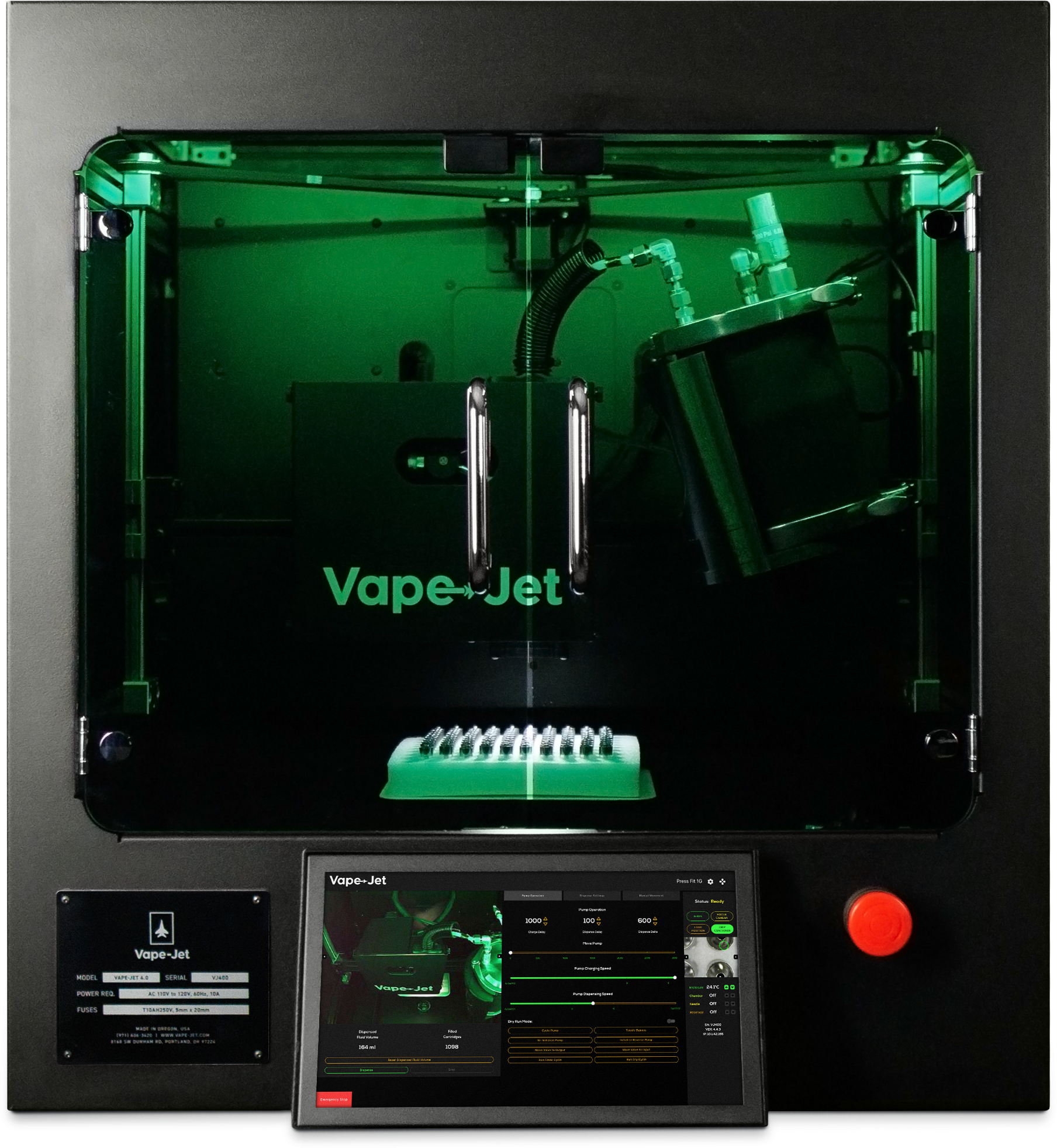 Vape-Jet automated vape cartridge filling system designed for accurate cannabis oil dispensing and production efficiency.