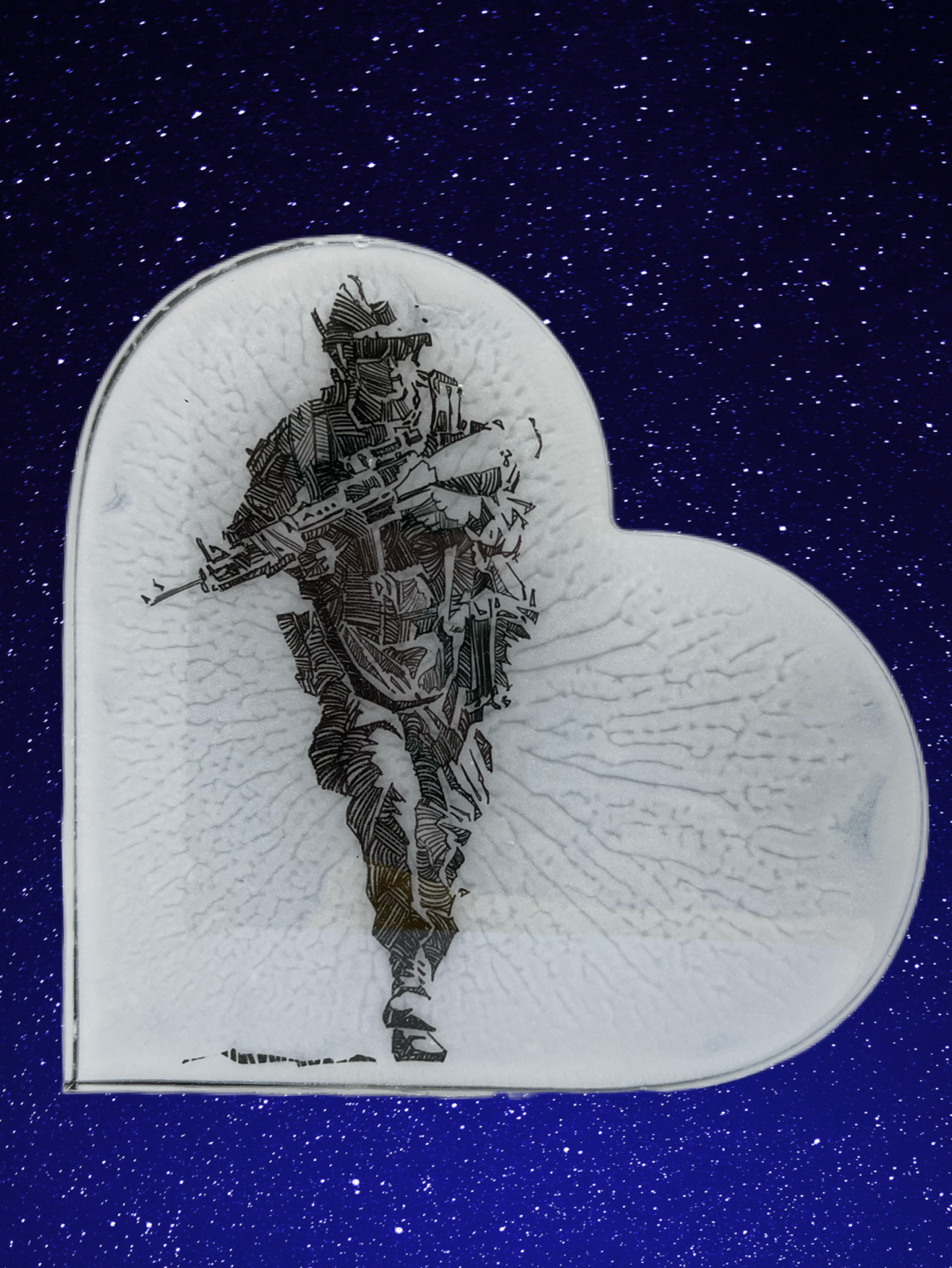 Those We Love, Military Heart Shaped Epoxy Keepsake, Customizable