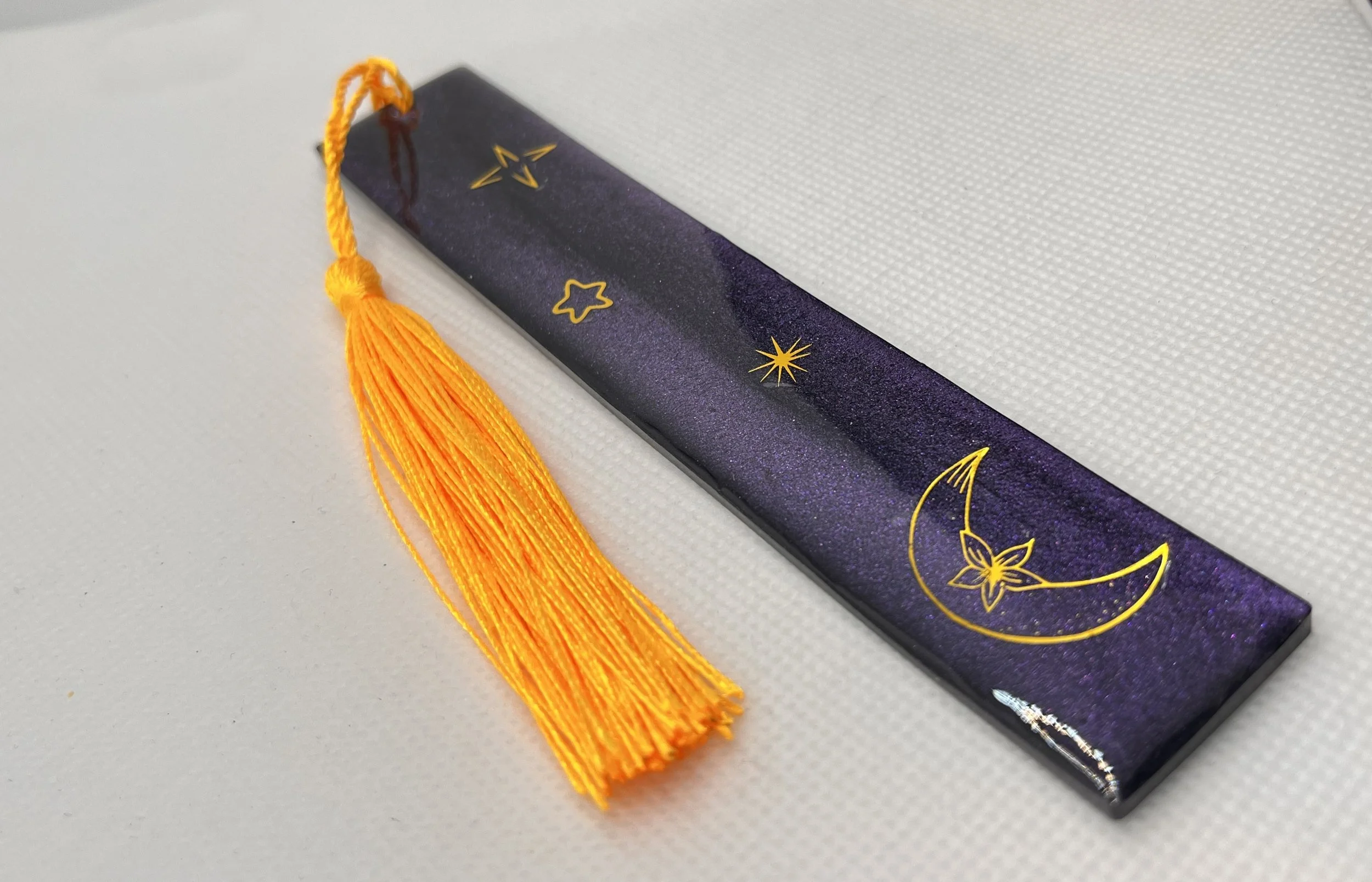 Star Night in Purple Bookmark, Night Stars Bookmark, Space Bookmark, Custom Bookmark, Personalized Gift, Personalized Bookmark