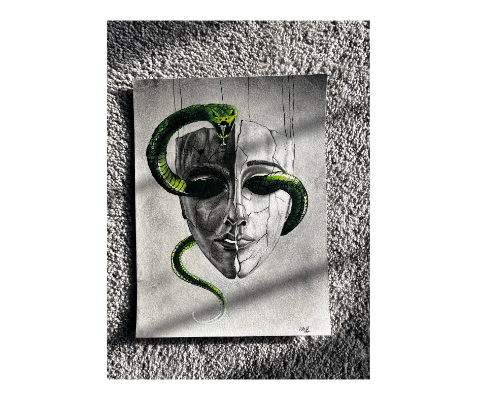 Serpent's Masquerade 9x12 Original Art