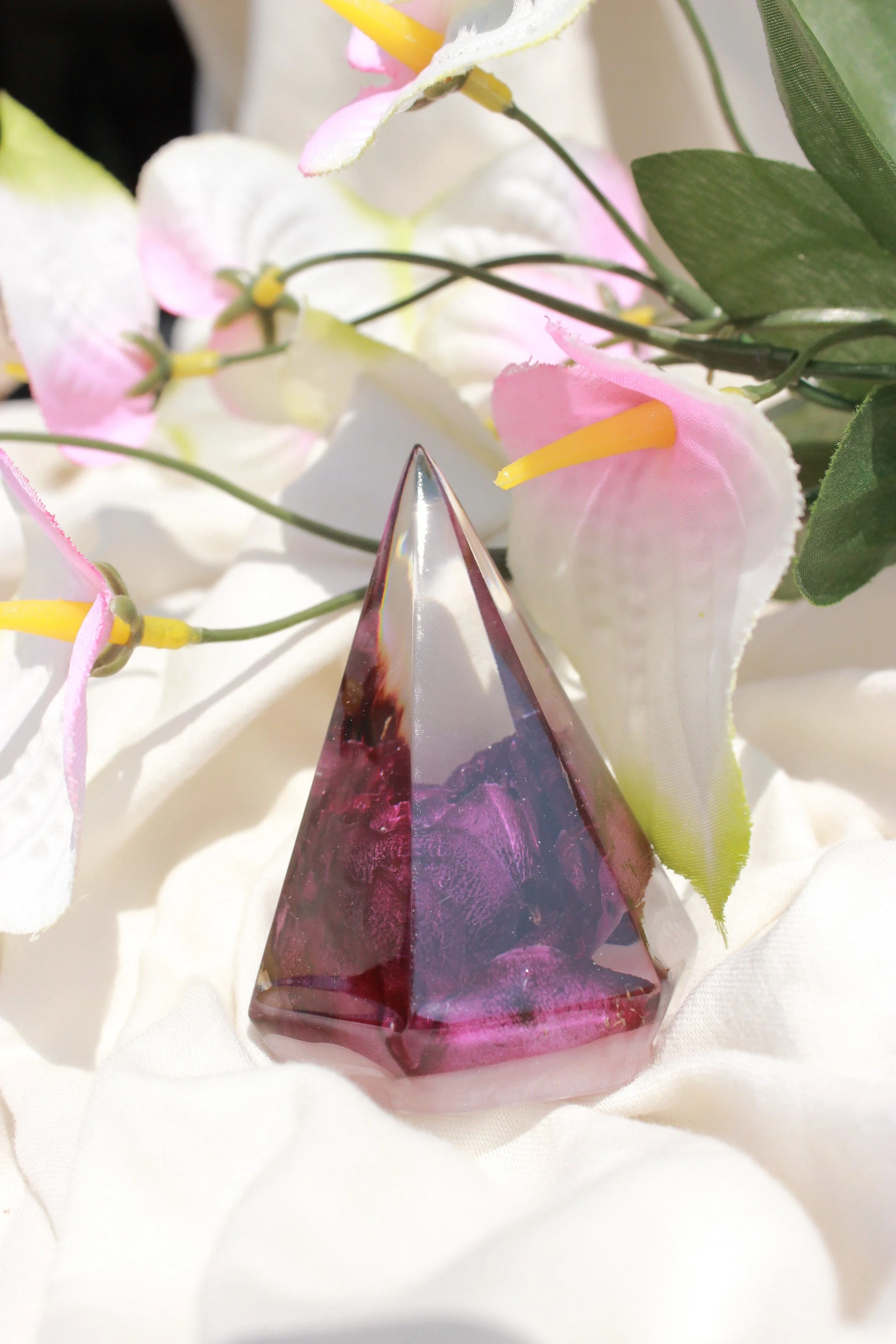 Purple Rose Epoxy Resin Ring Holder Keepsake