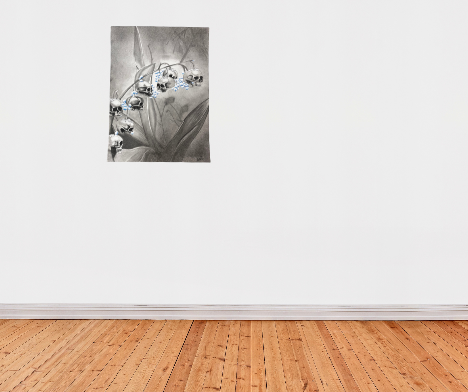 Mortem Lillies 9x2 Original Art- Wall