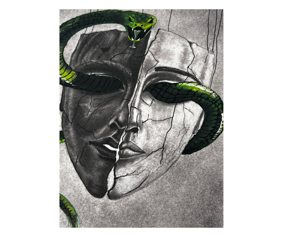 Serpent's Masquerade 9x12 Original Art