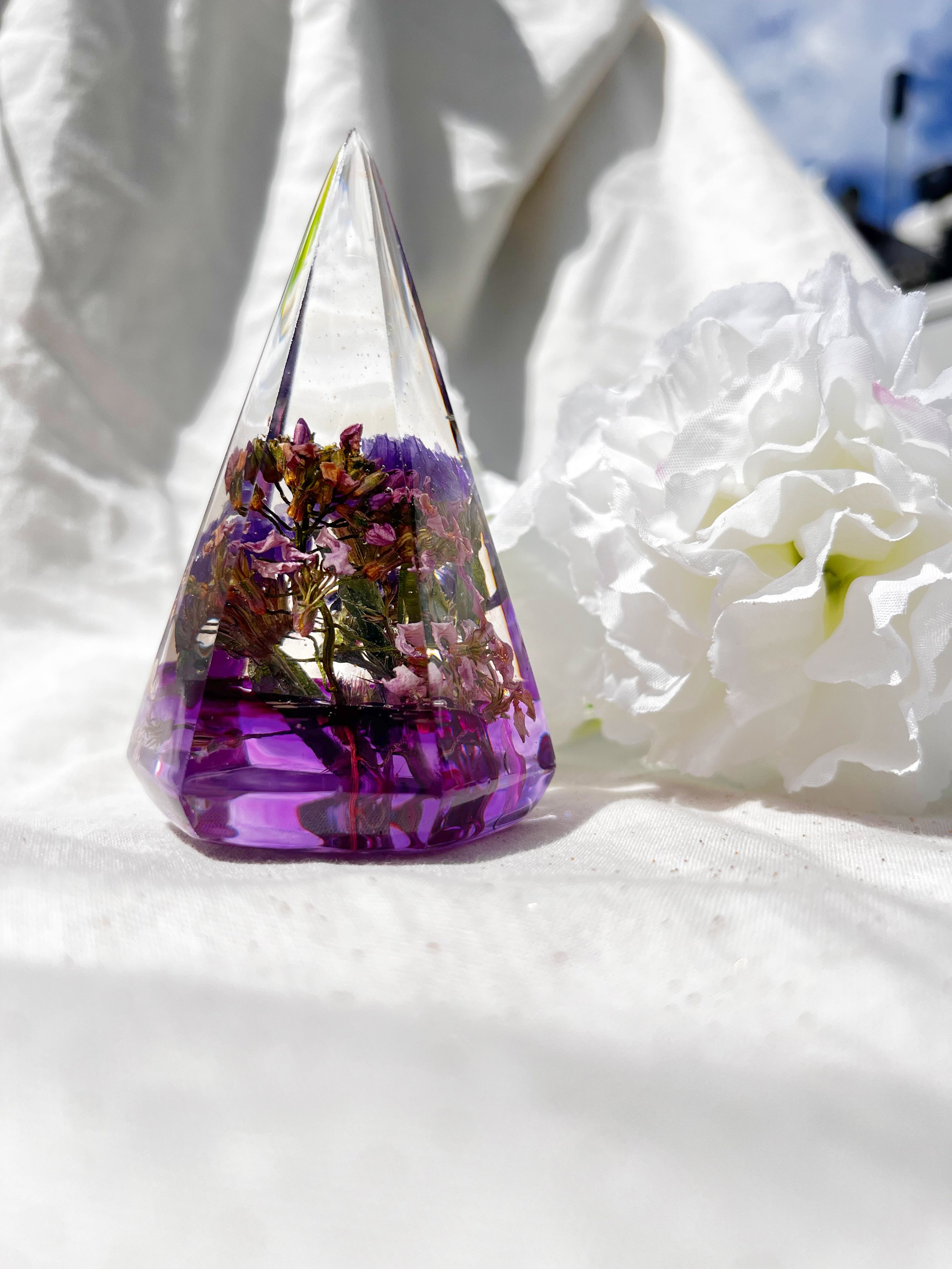 Purple, Ring Holder, Epoxy Ring Holder, Flower Preservation, Wedding, Real Dried Flowers, Sentimental Gift, Special Occasion Gift