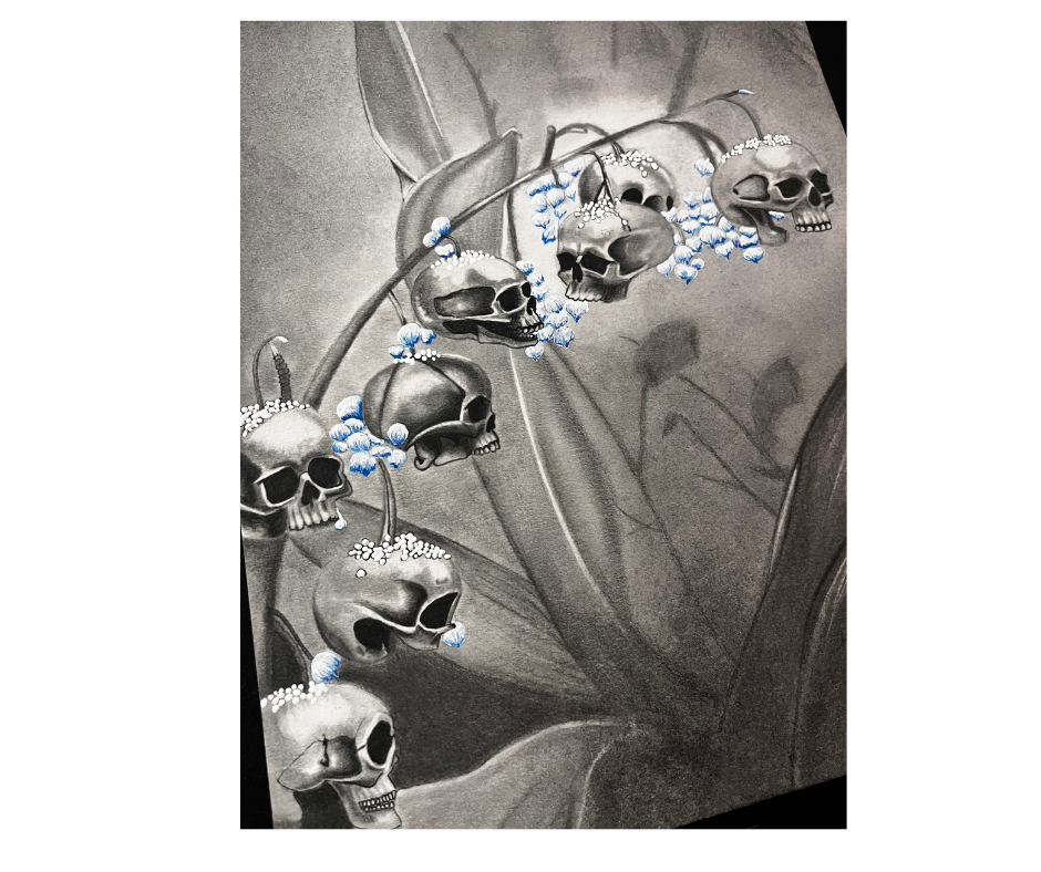 "Mortem Lillies" 9x12 Original