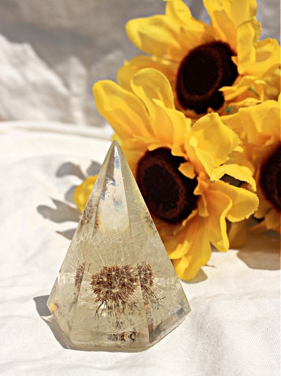 Dried Dandelion, Resin, Epoxy Ring Holder, Decor, Keepsake, Custom Gift