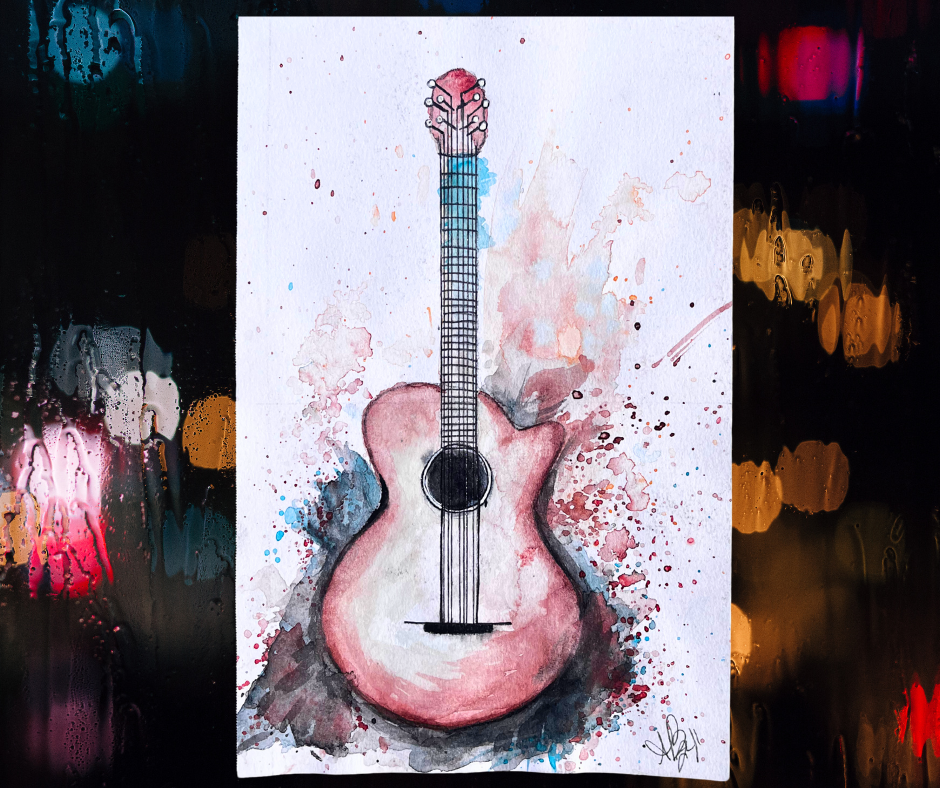 Crimson Strings 5x7" Original Artwork by Saria Brewer