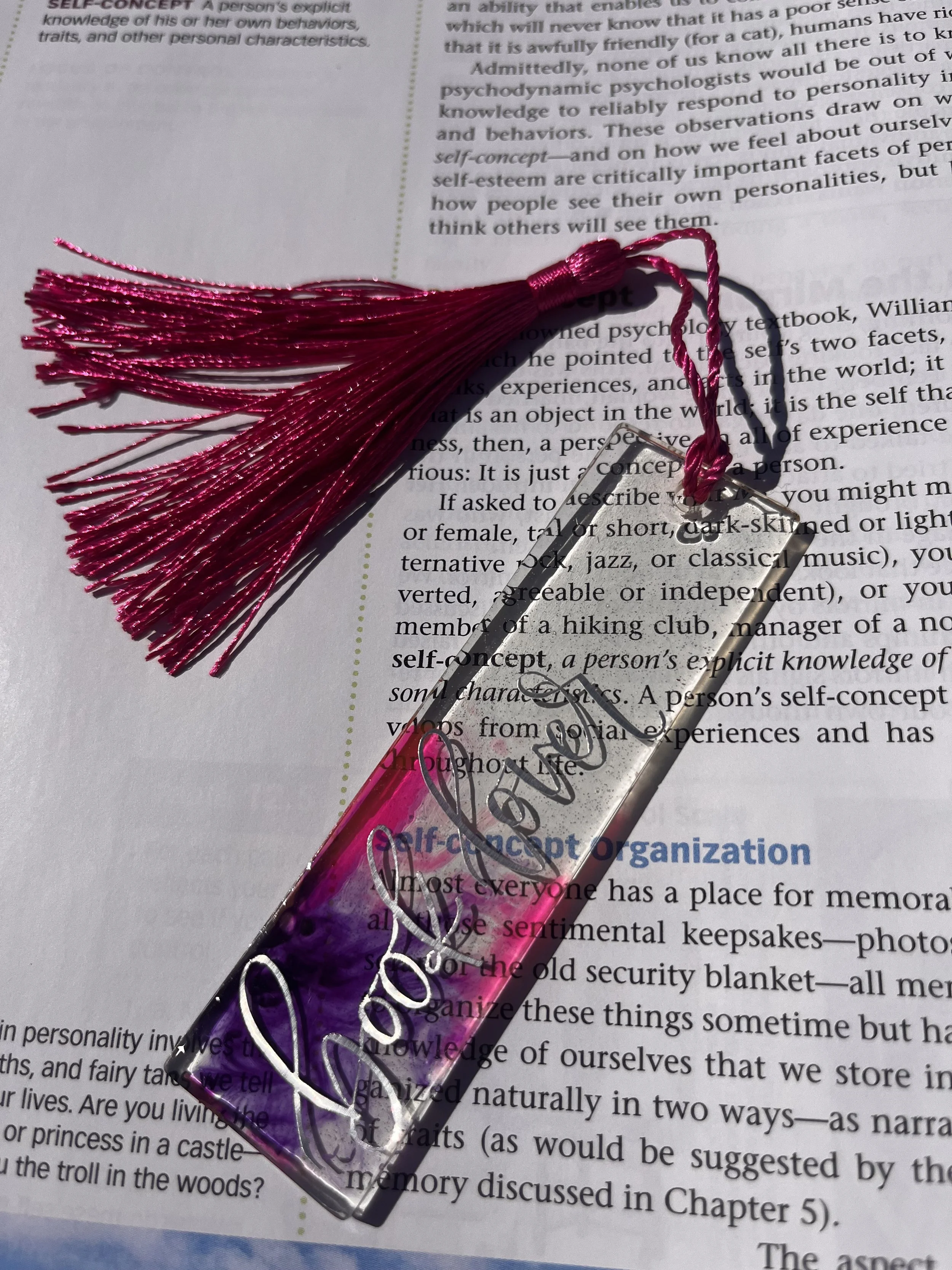 Book Lover Bookmark, Pink and Purple Bookmark, Custom Bookmark, Personalized Gift, Personalized Bookmark