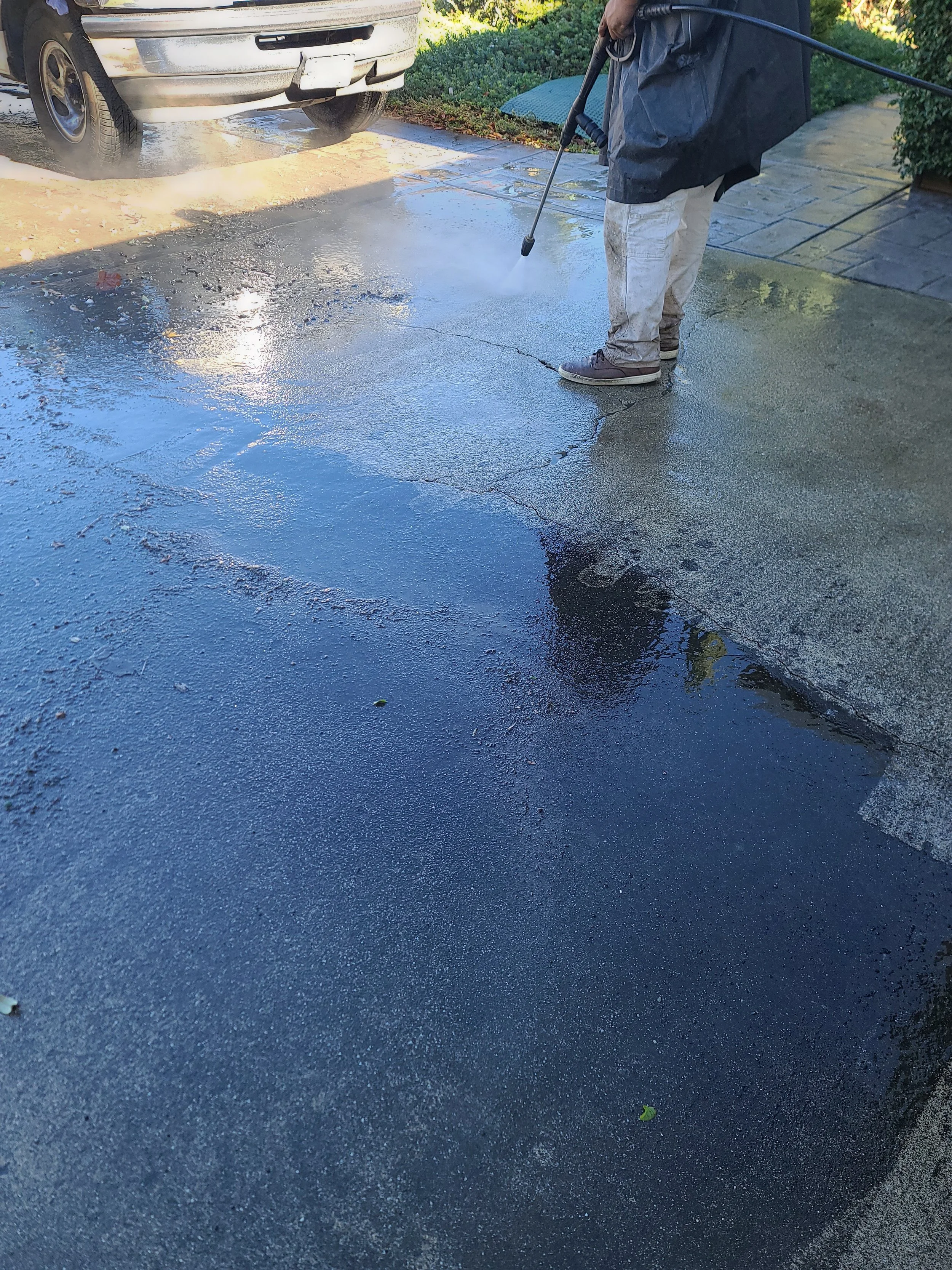 Driveway power wash, Santa Clara Ca