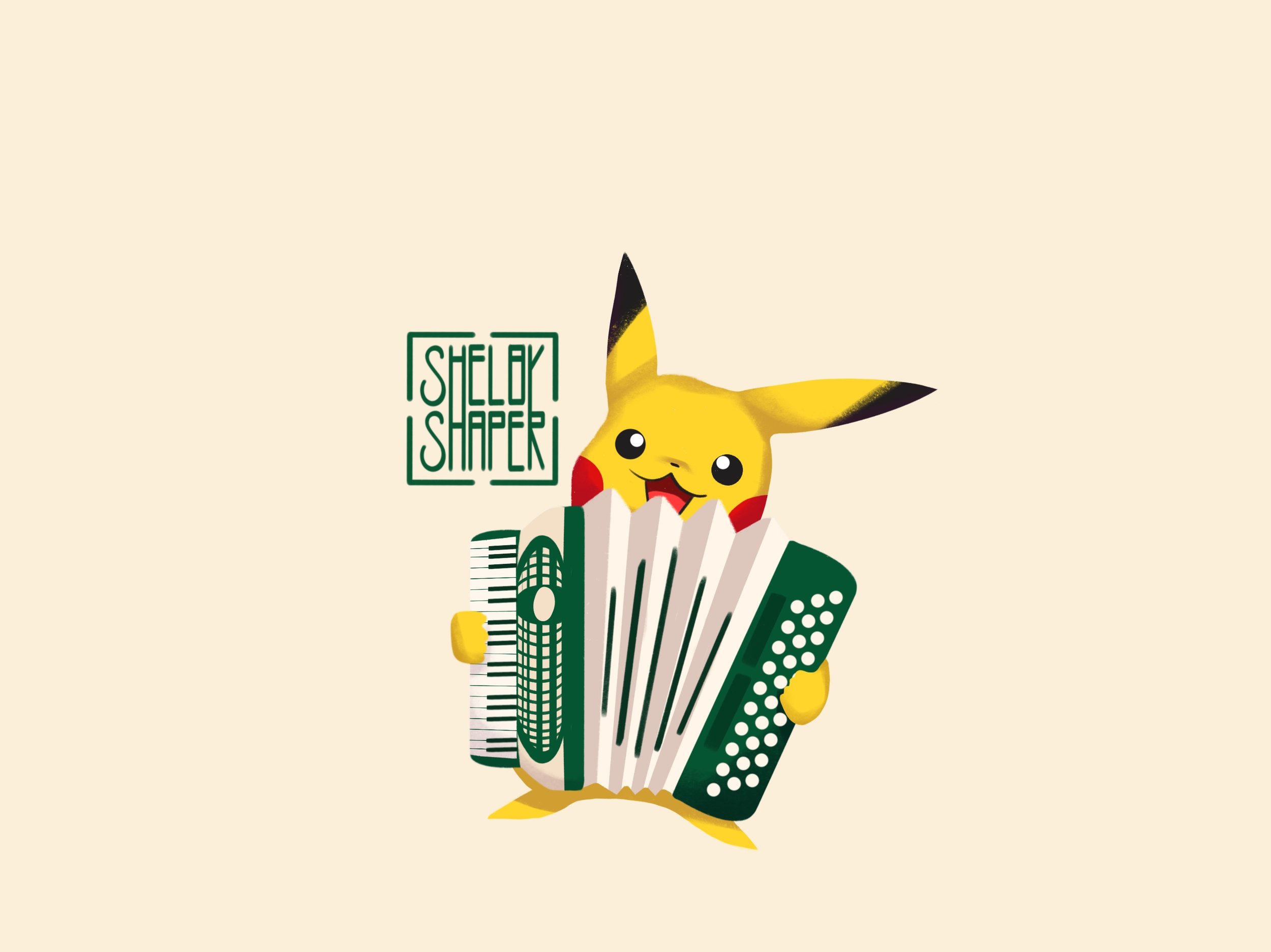 Pikachu with his Student sized accordion