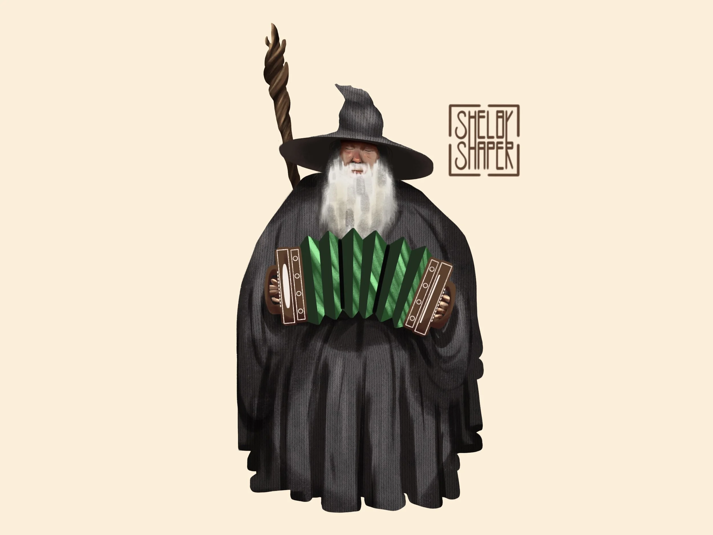 Gandalf with his concertina 